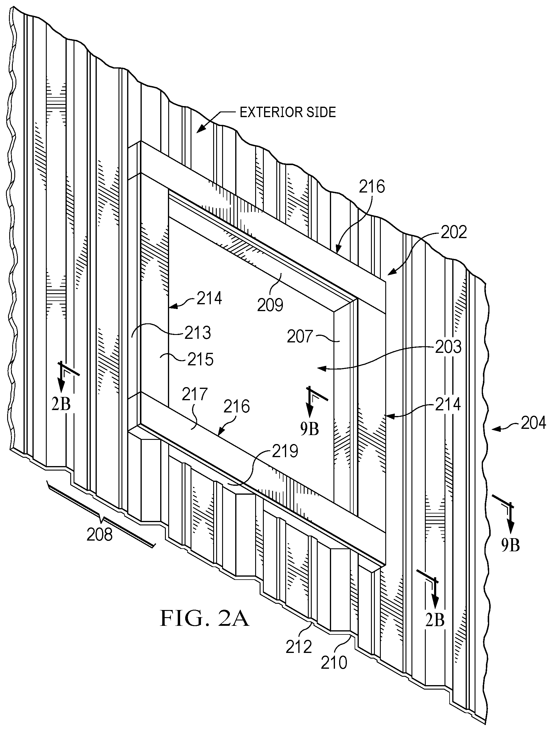 Patent US12129658 Figure 3 – Filler frames for buildings with ridged panels