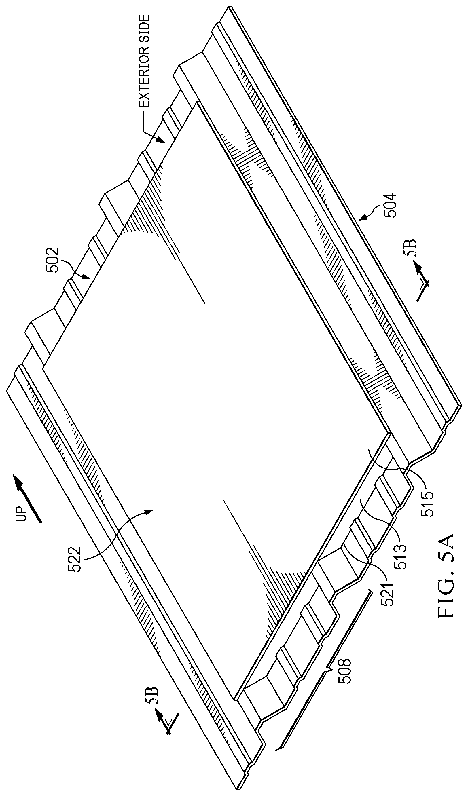 Patent US12129658 Figure 6 – Filler frames for buildings with ridged panels