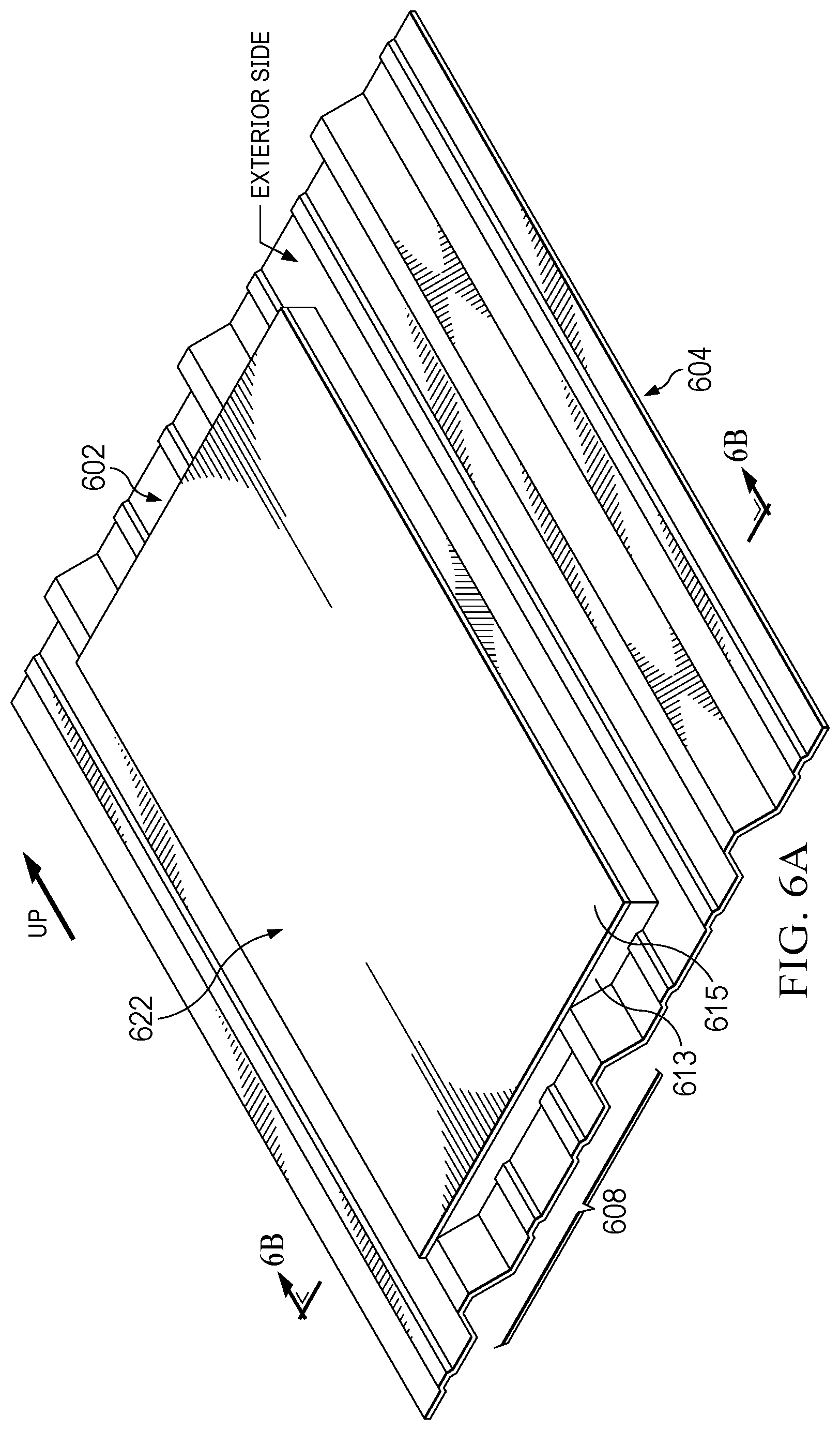 Patent US12129658 Figure 7 – Filler frames for buildings with ridged panels