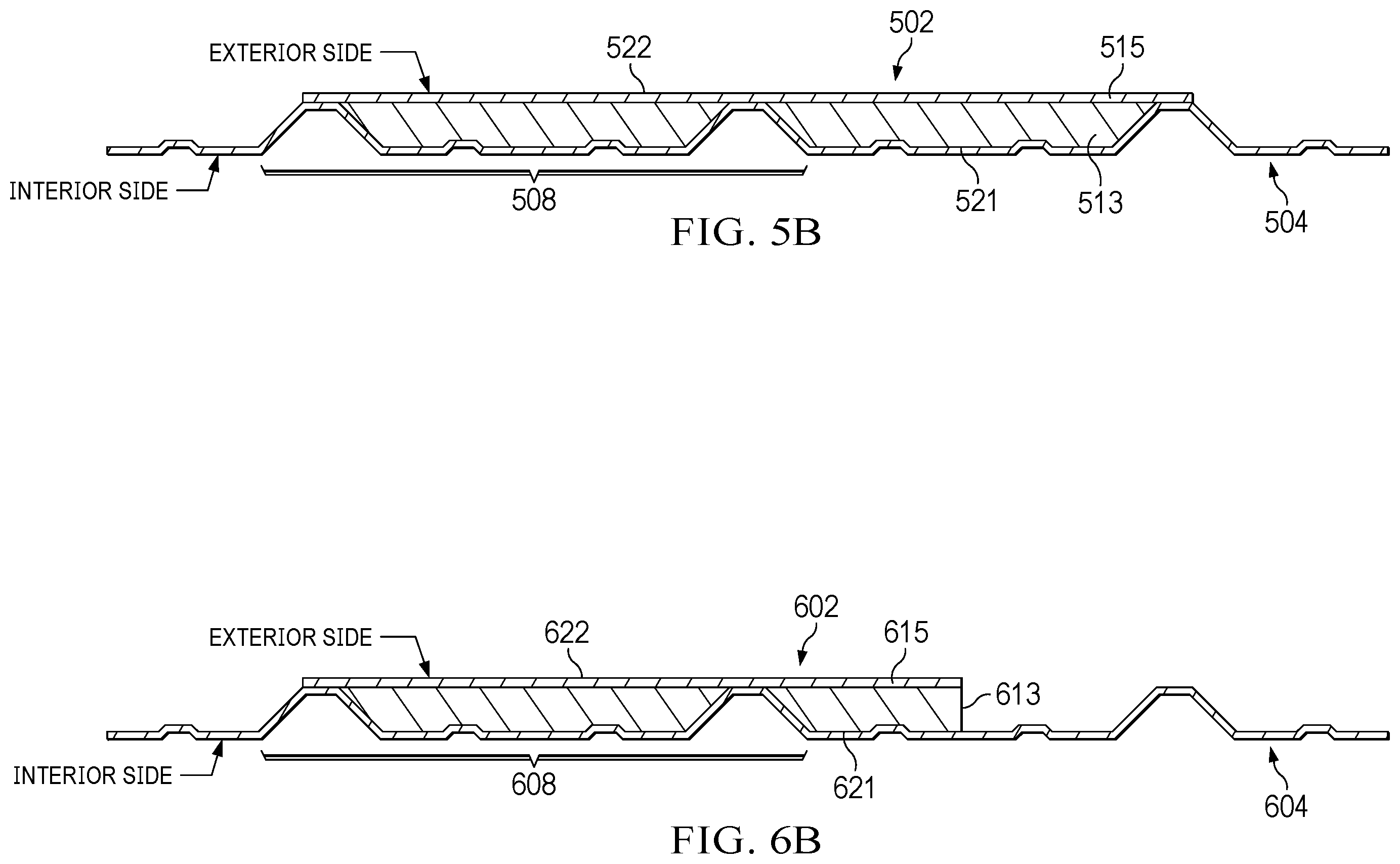 Patent US12129658 Figure 8 – Filler frames for buildings with ridged panels