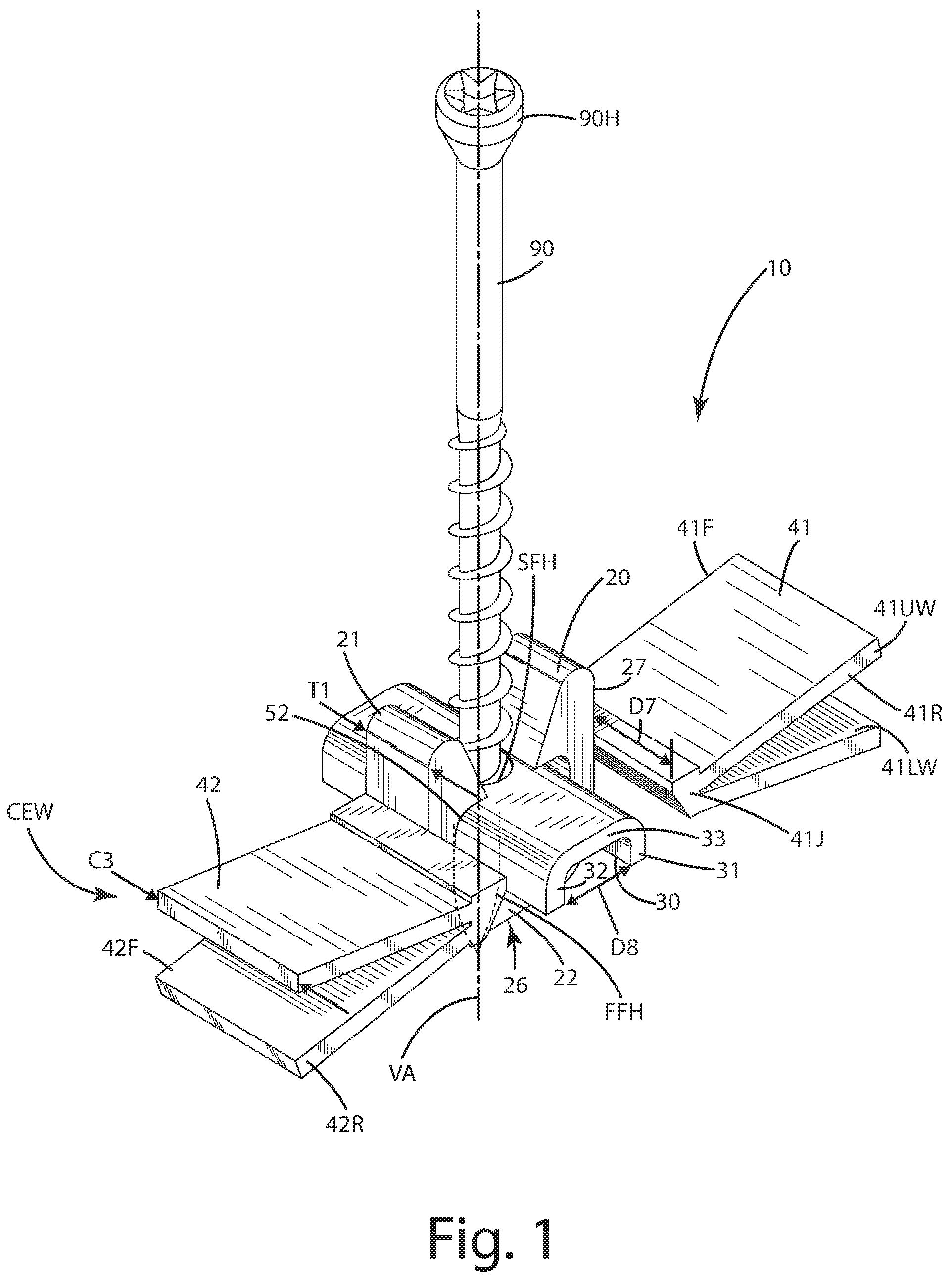 Patent US12129663 Figure 1 – Hidden fastener unit and related method of use