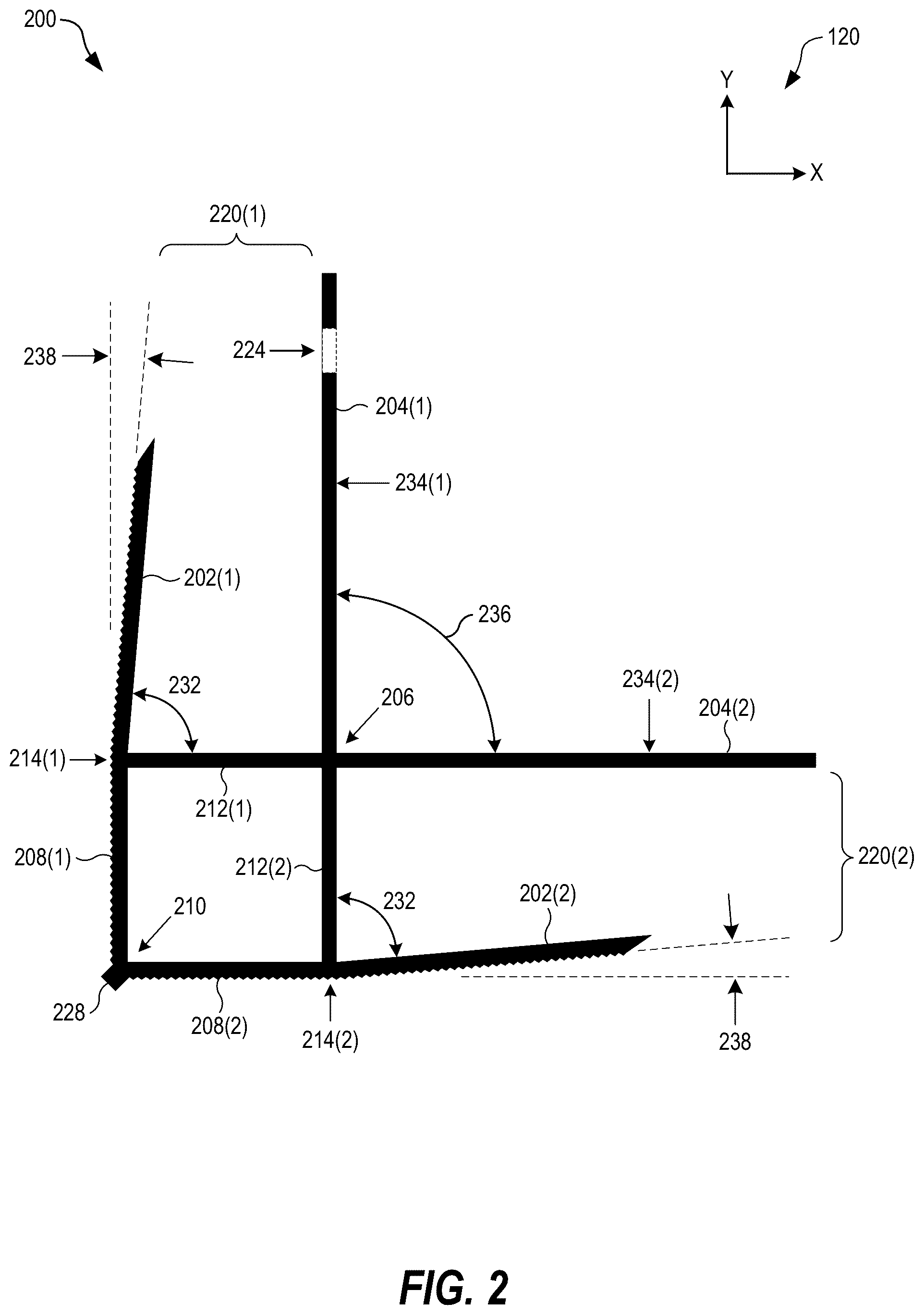 Patent US12129667 Figure 2 – Wallboard-fastening device for securing wallboards in an outside-corner configuration