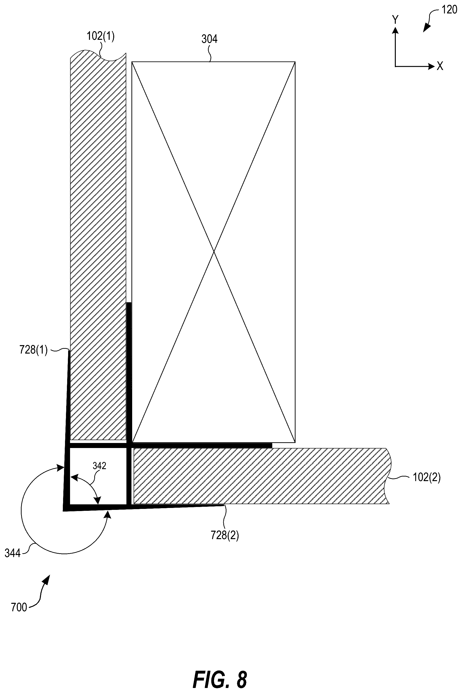 Patent US12129667 Figure 7 – Wallboard-fastening device for securing wallboards in an outside-corner configuration