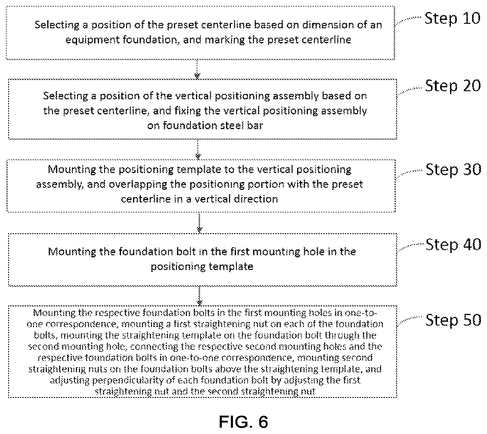 Patent US12129674 Figure 4 – Foundation bolt pre-embedding positioning mold and method for mounting foundation bolt