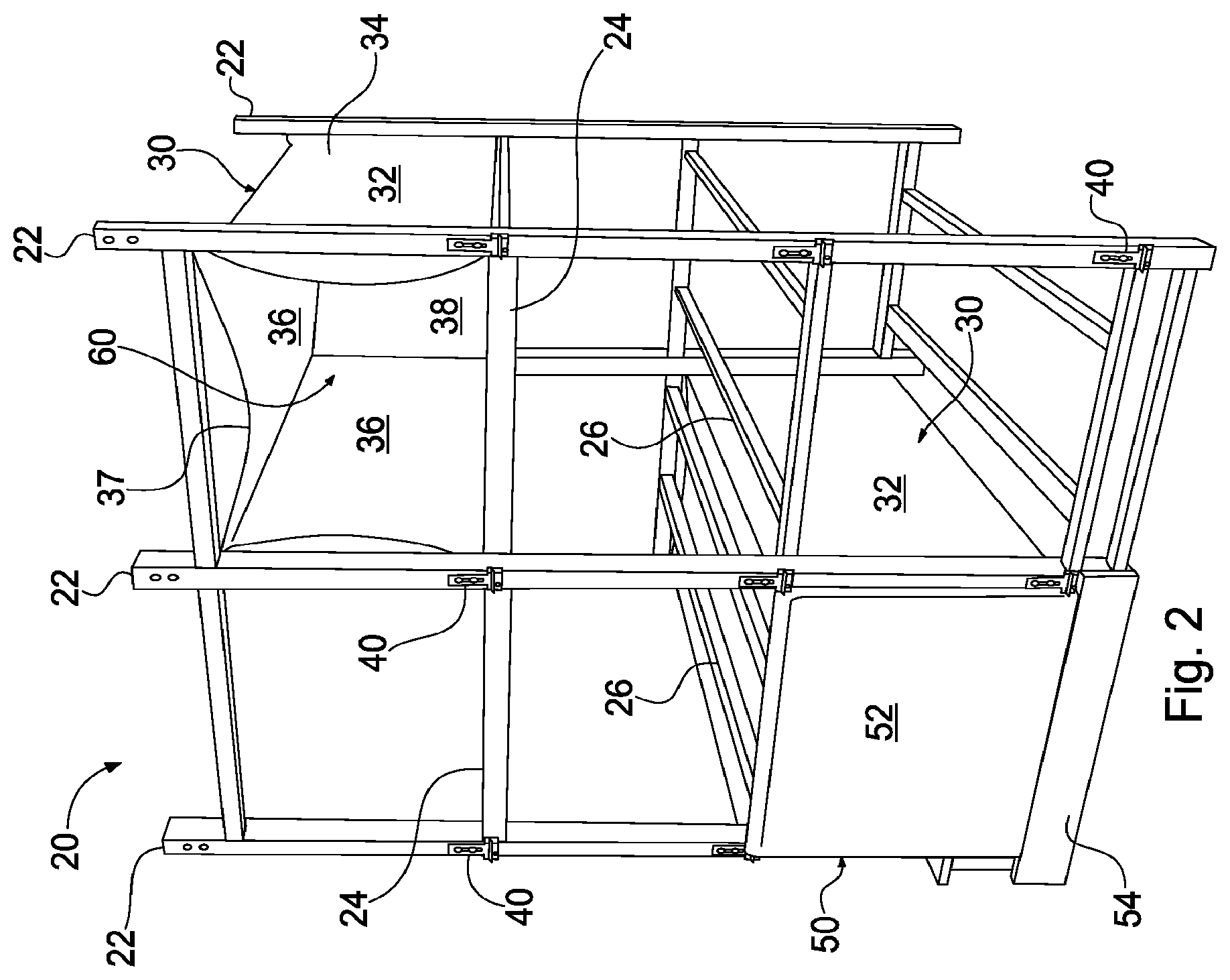 Patent US12129677 Figure 2 – Modular crypt and modular crypt system with niche side wall