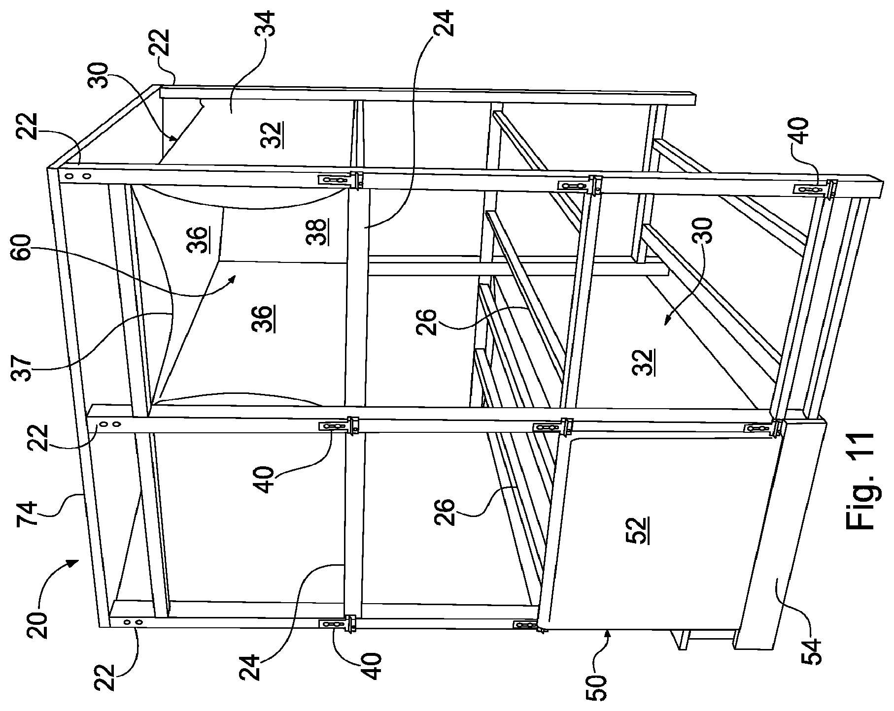 Patent US12129677 Figure 10 – Modular crypt and modular crypt system with niche side wall