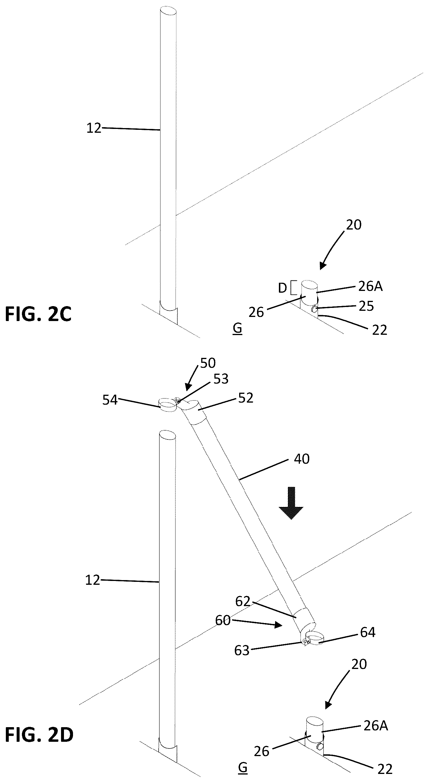 Patent US12129680 Figure 3 – Angle brace assembly and a method of providing support with an angle brace