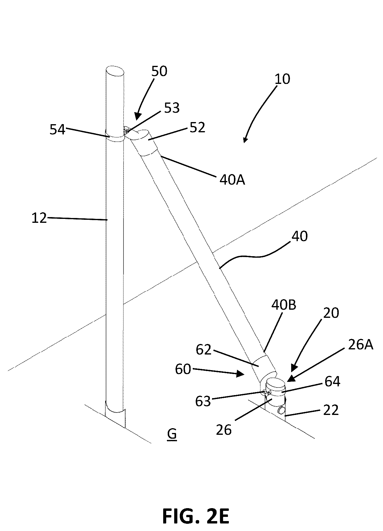 Patent US12129680 Figure 4 – Angle brace assembly and a method of providing support with an angle brace