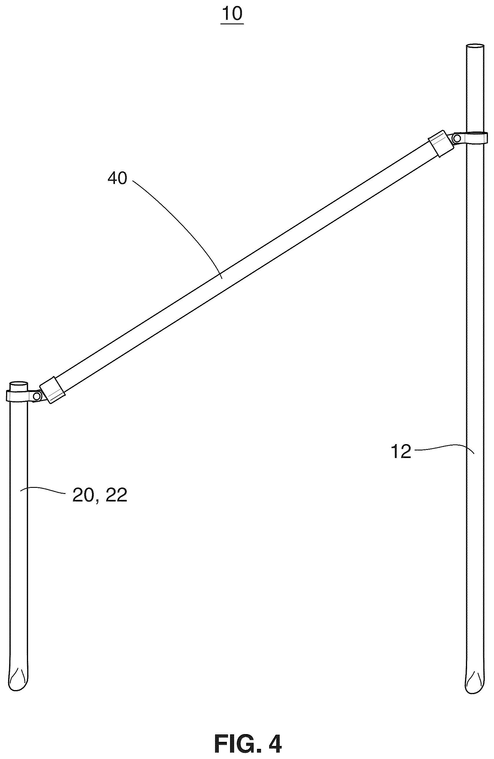 Patent US12129680 Figure 6 – Angle brace assembly and a method of providing support with an angle brace