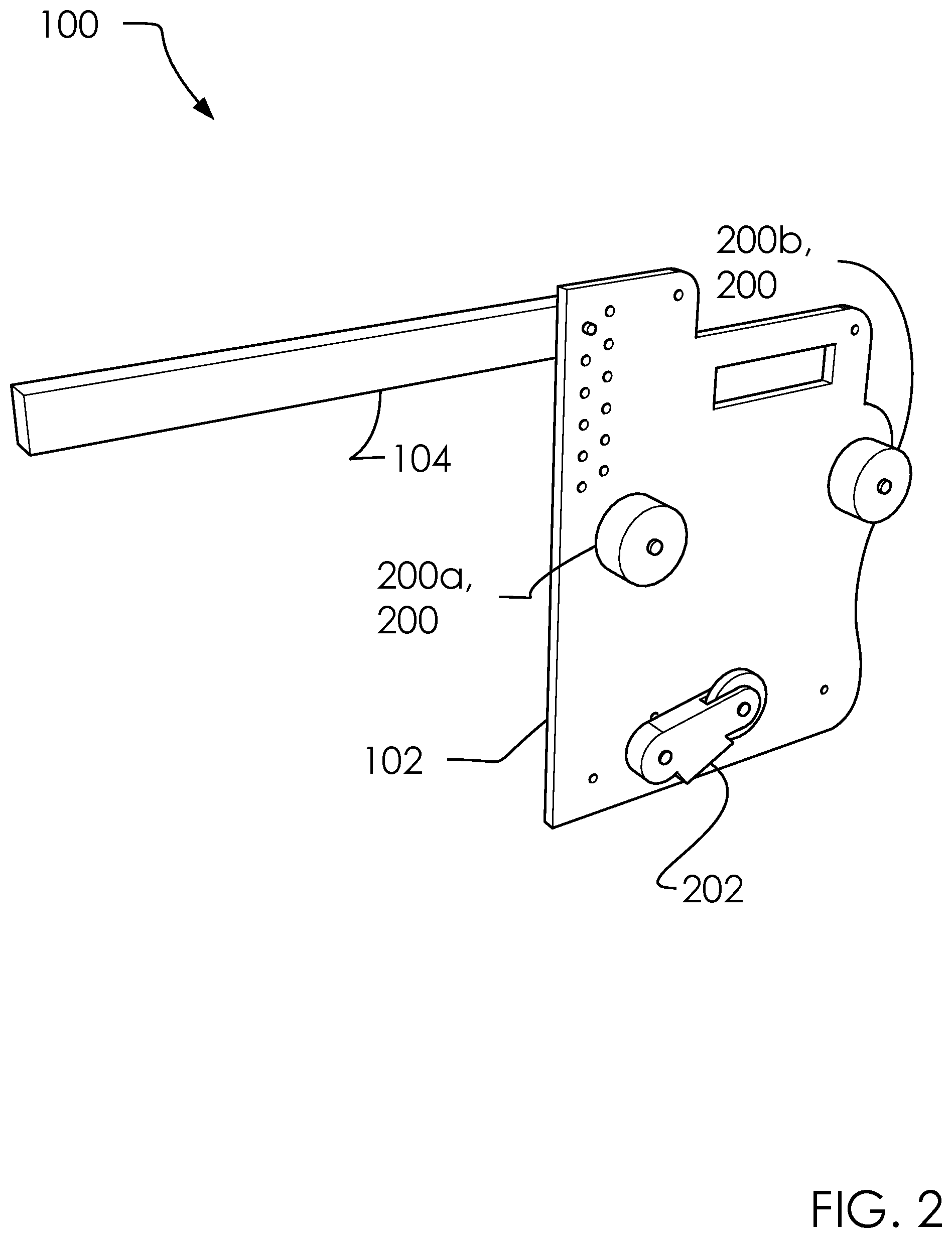 Patent US12129681 Figure 2 – Fence picket alignment tool and method of use