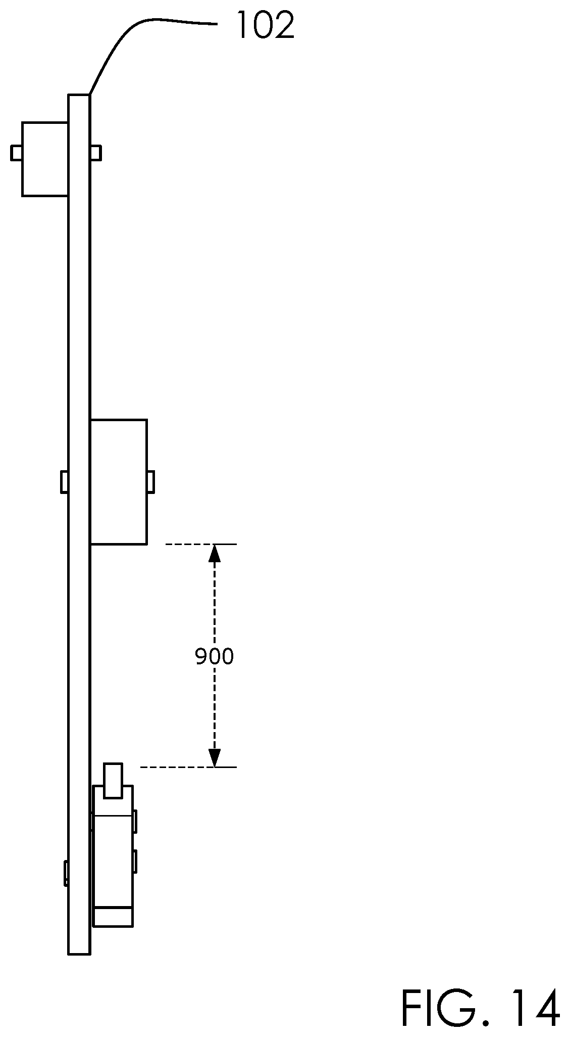 Patent US12129681 Figure 14 – Fence picket alignment tool and method of use