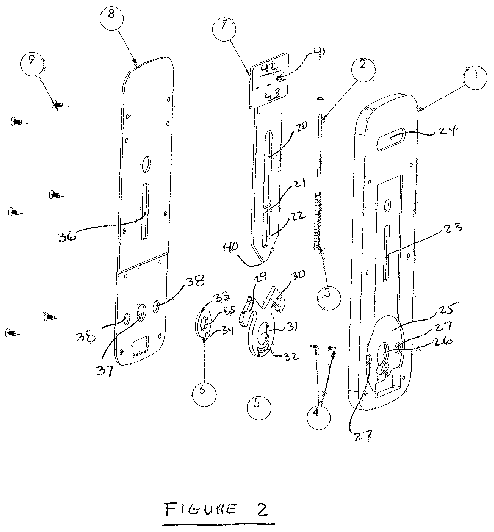 Patent US12129684 Figure 2 – Indicator lock for a public service room door