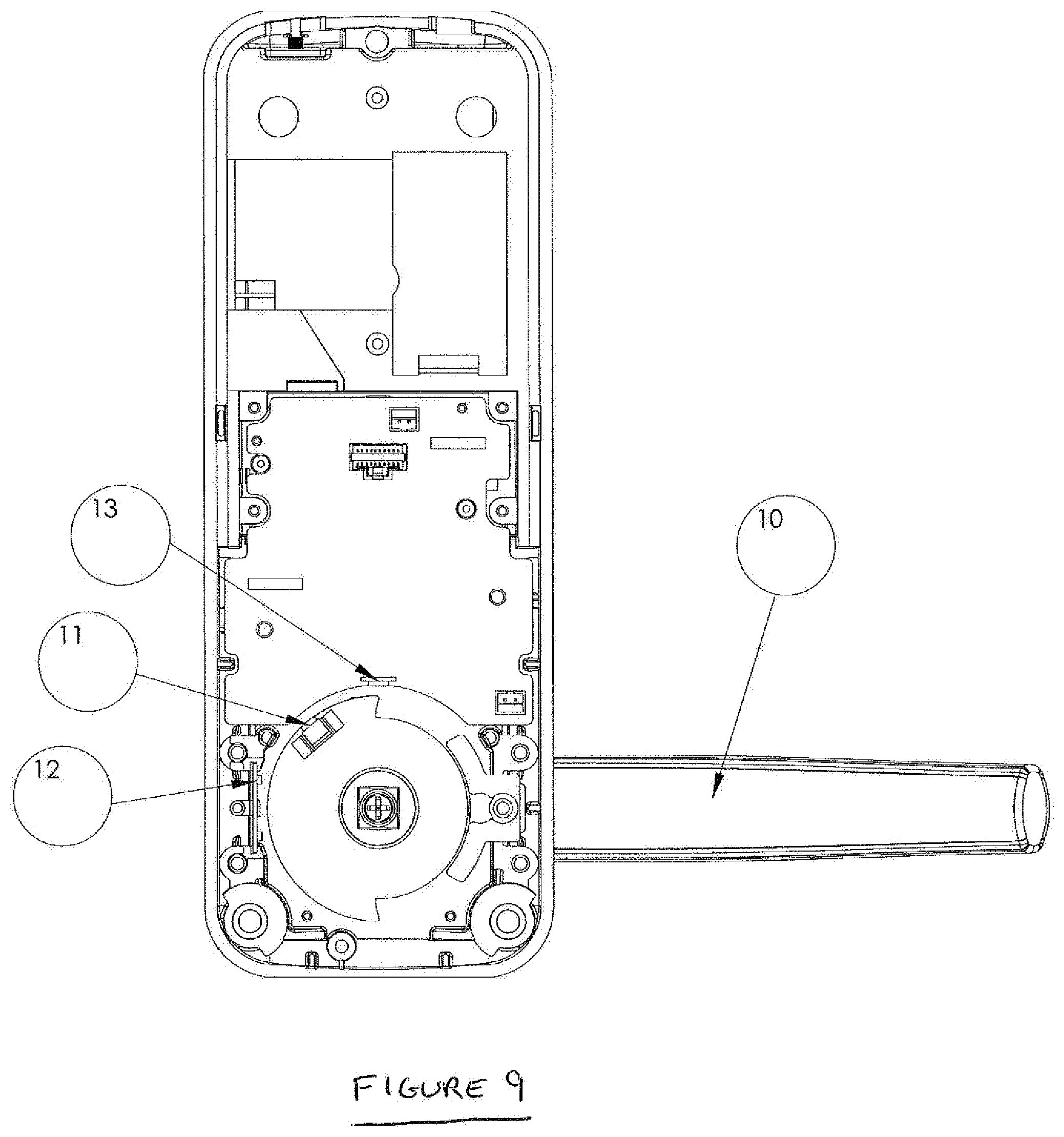Patent US12129684 Figure 8 – Indicator lock for a public service room door