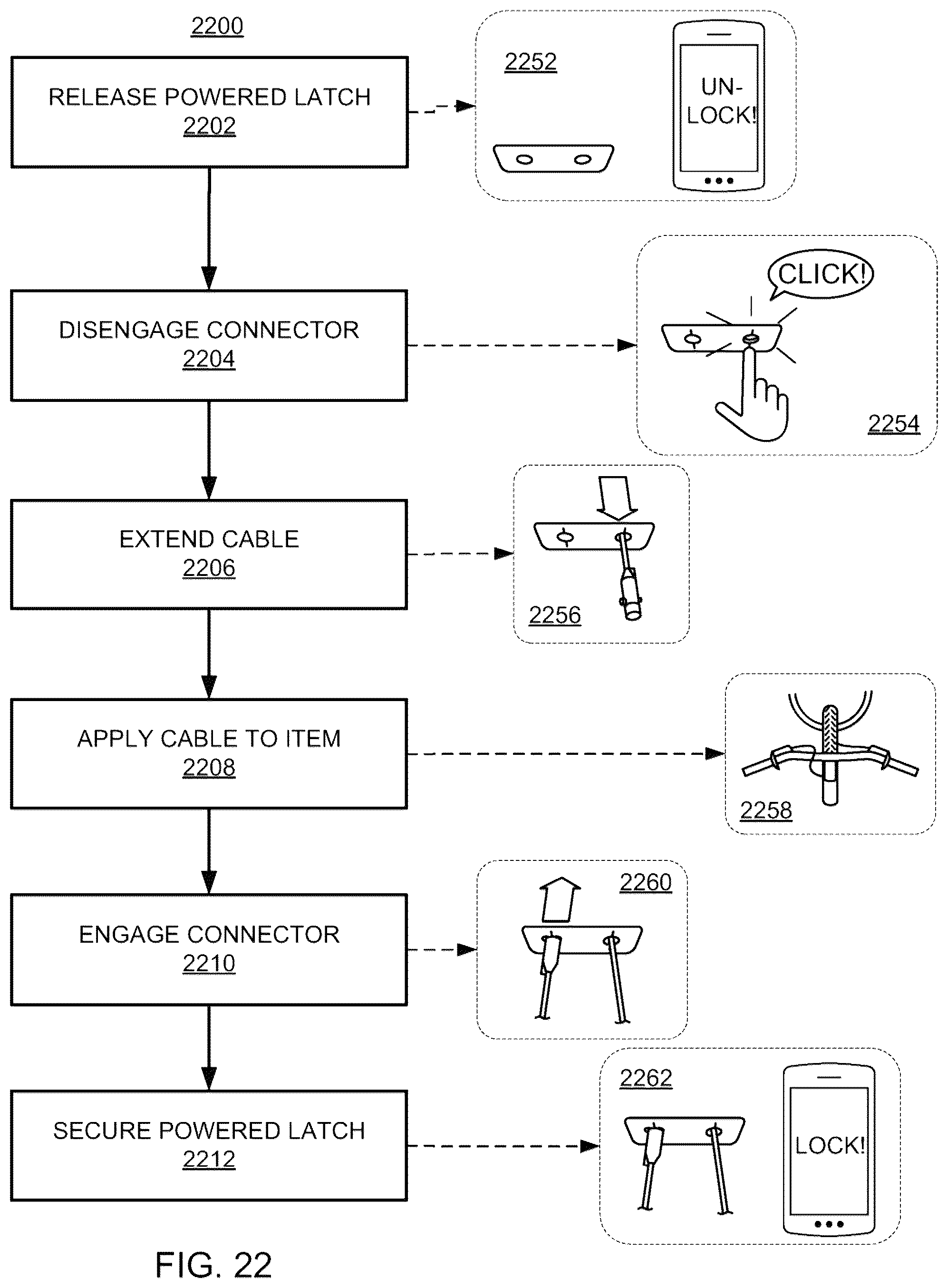 Patent US12129685 Figure 10 – Cable lock systems and methods