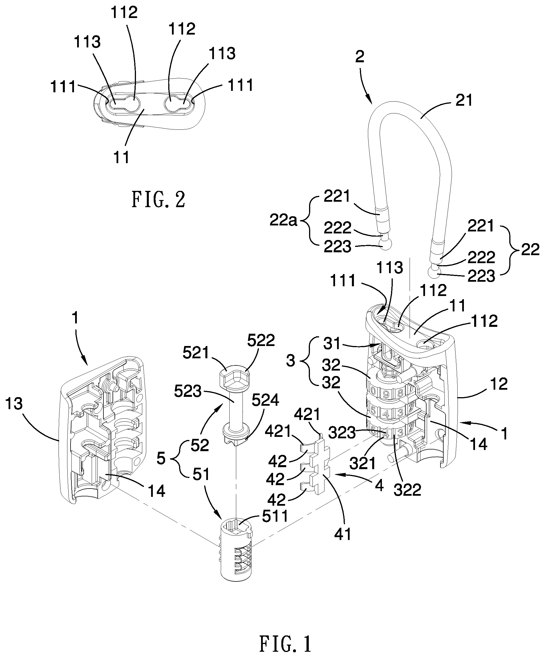 Patent US12129687 Figure 1 – Flippable cable lock