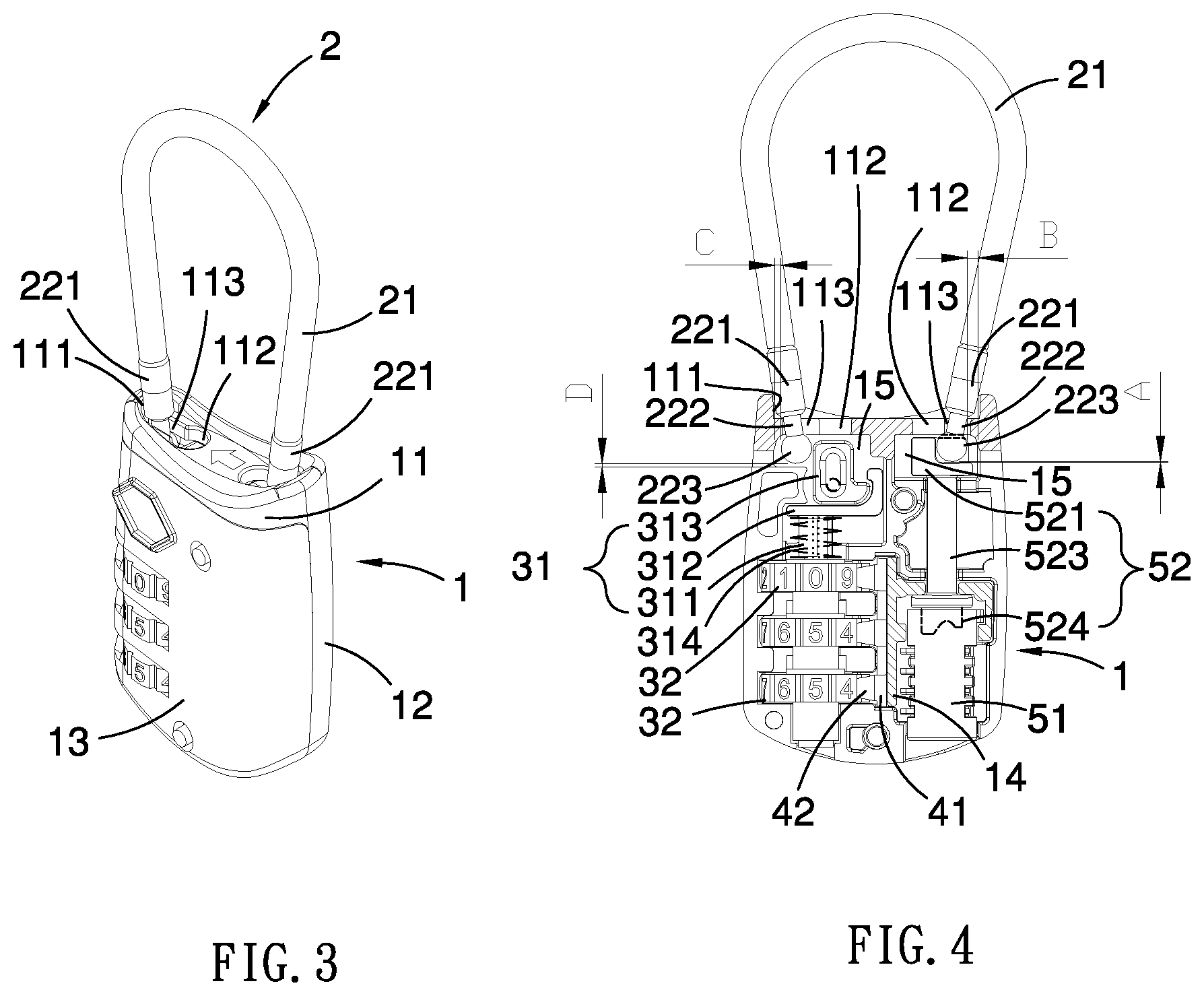 Patent US12129687 Figure 2 – Flippable cable lock