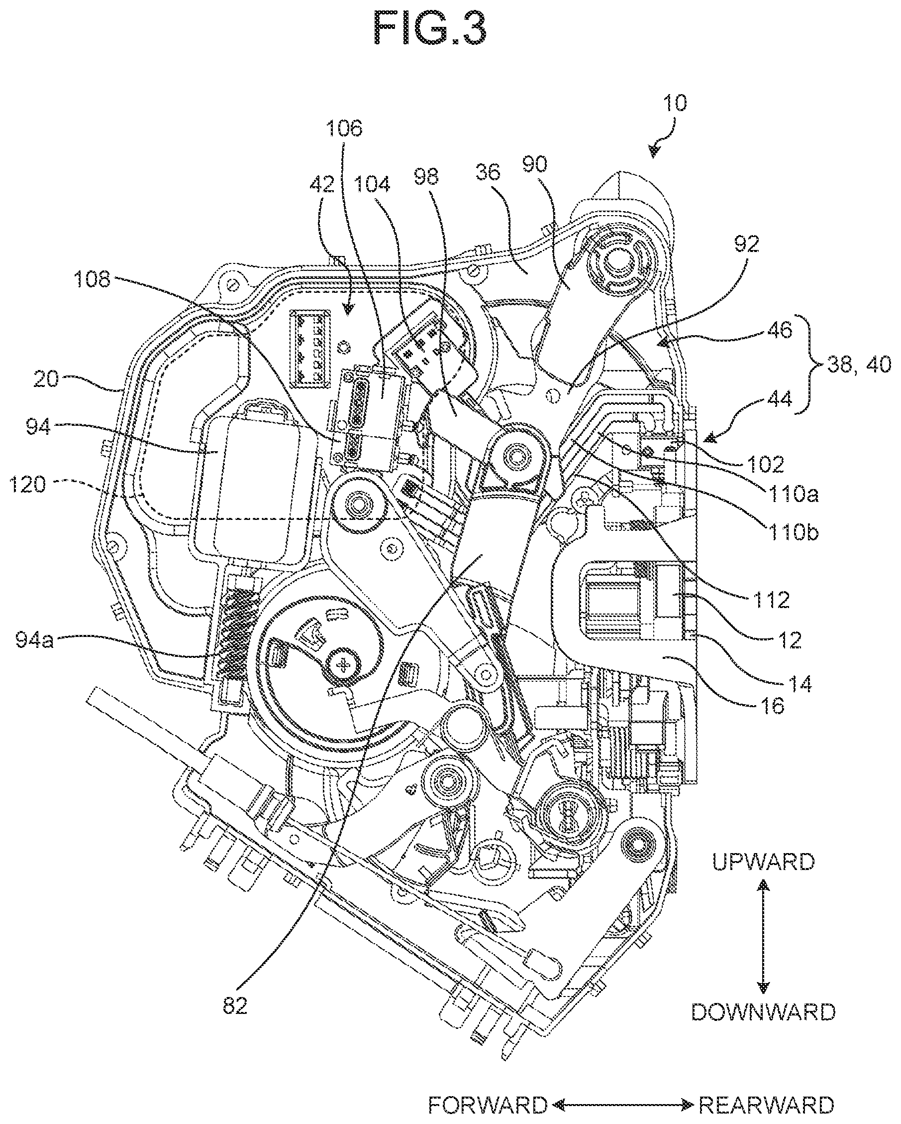 Patent US12129689 Figure 3 – Door latch device