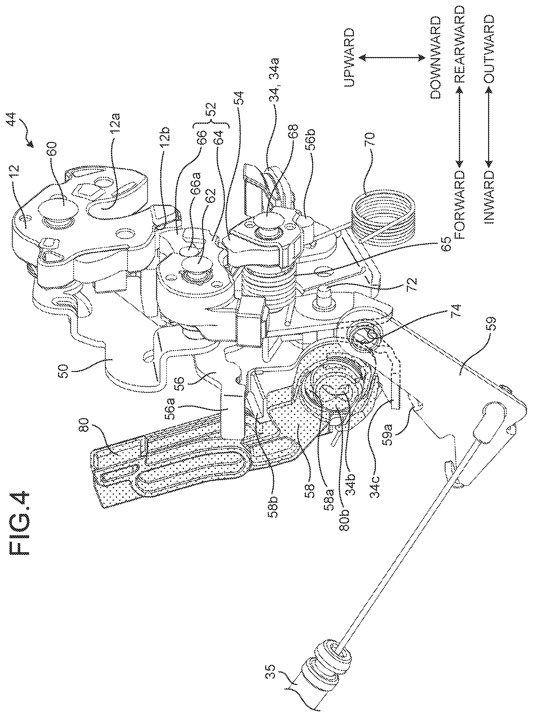 Patent US12129689 Figure 4 – Door latch device