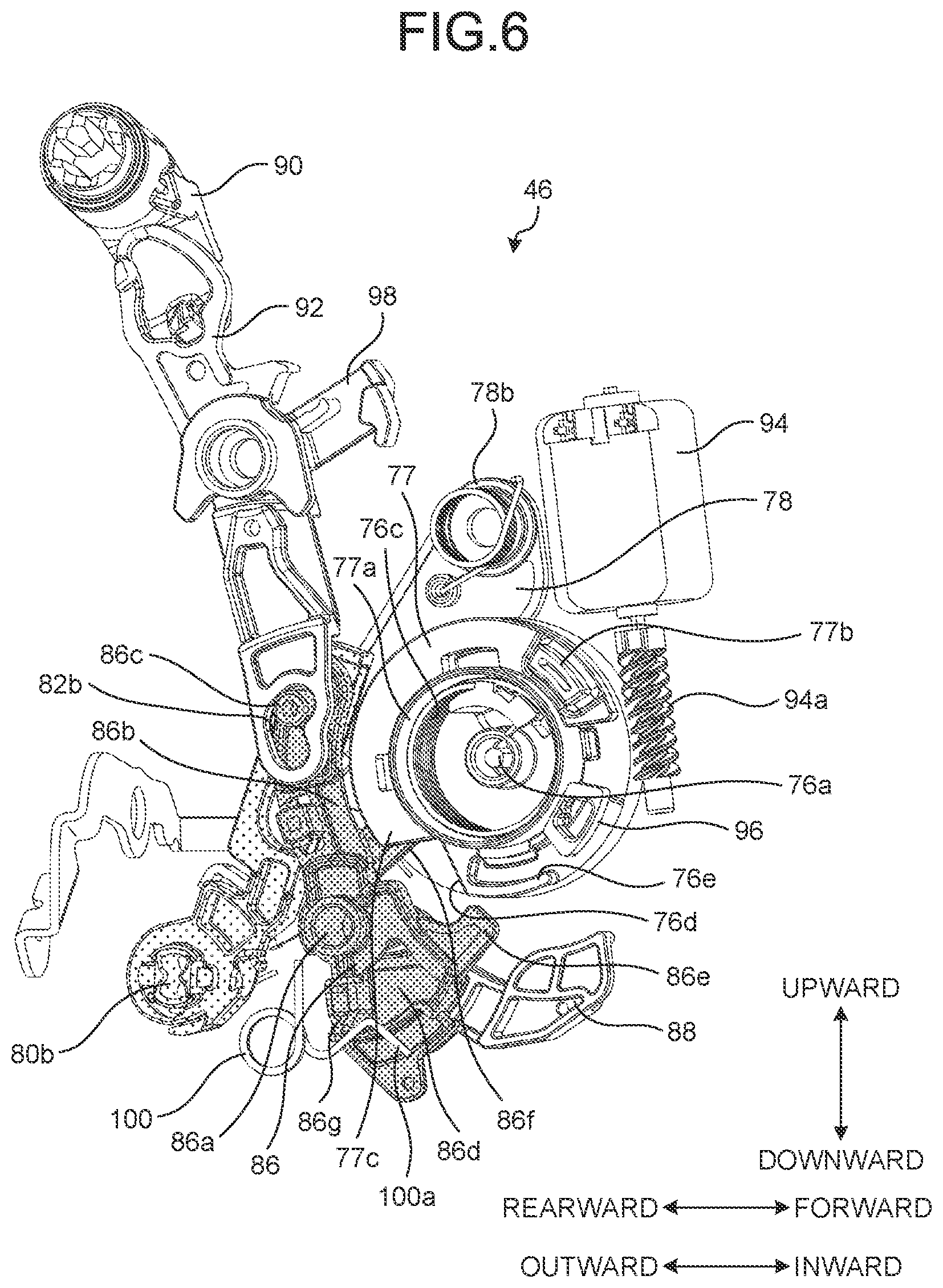 Patent US12129689 Figure 6 – Door latch device