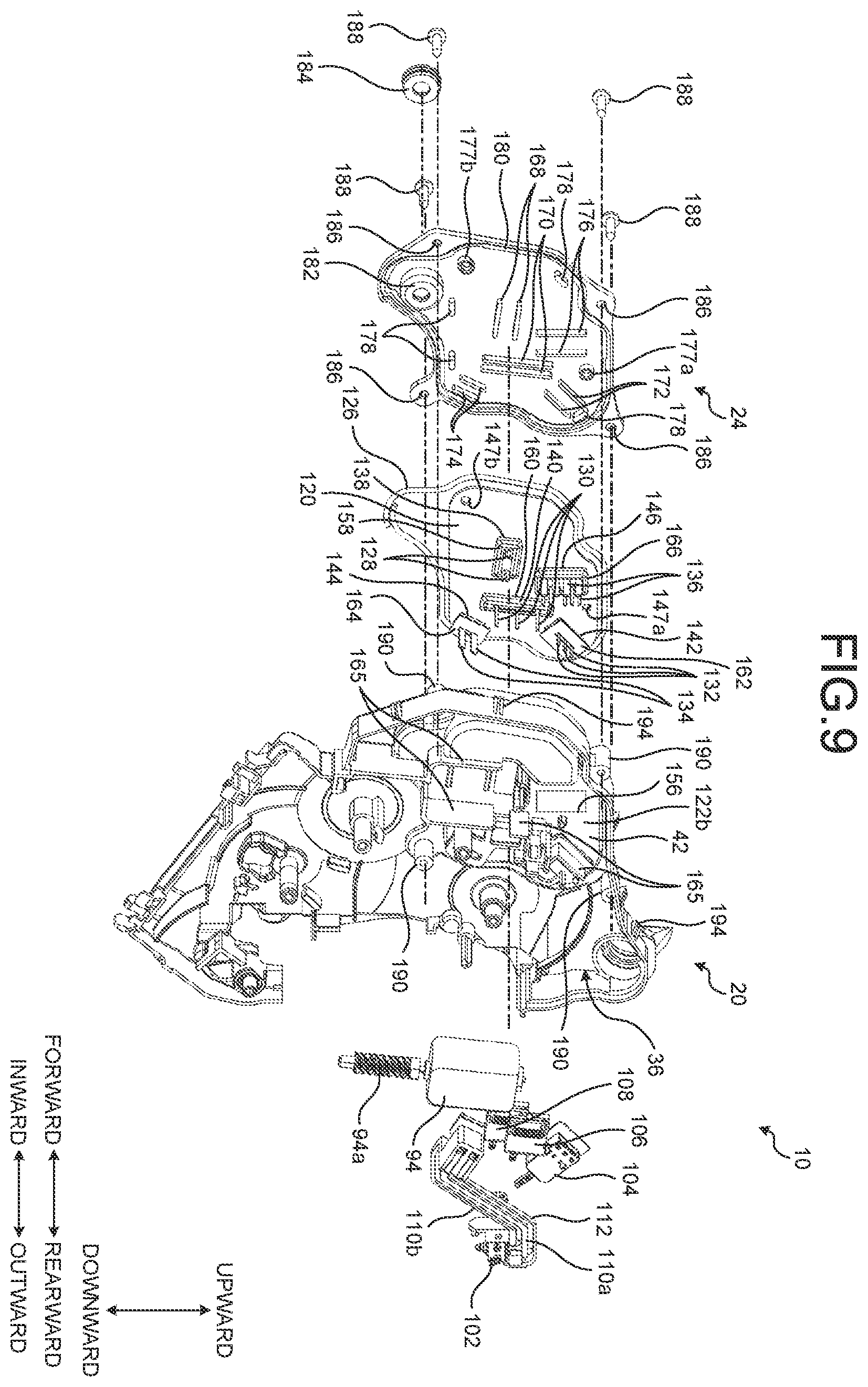 Patent US12129689 Figure 9 – Door latch device