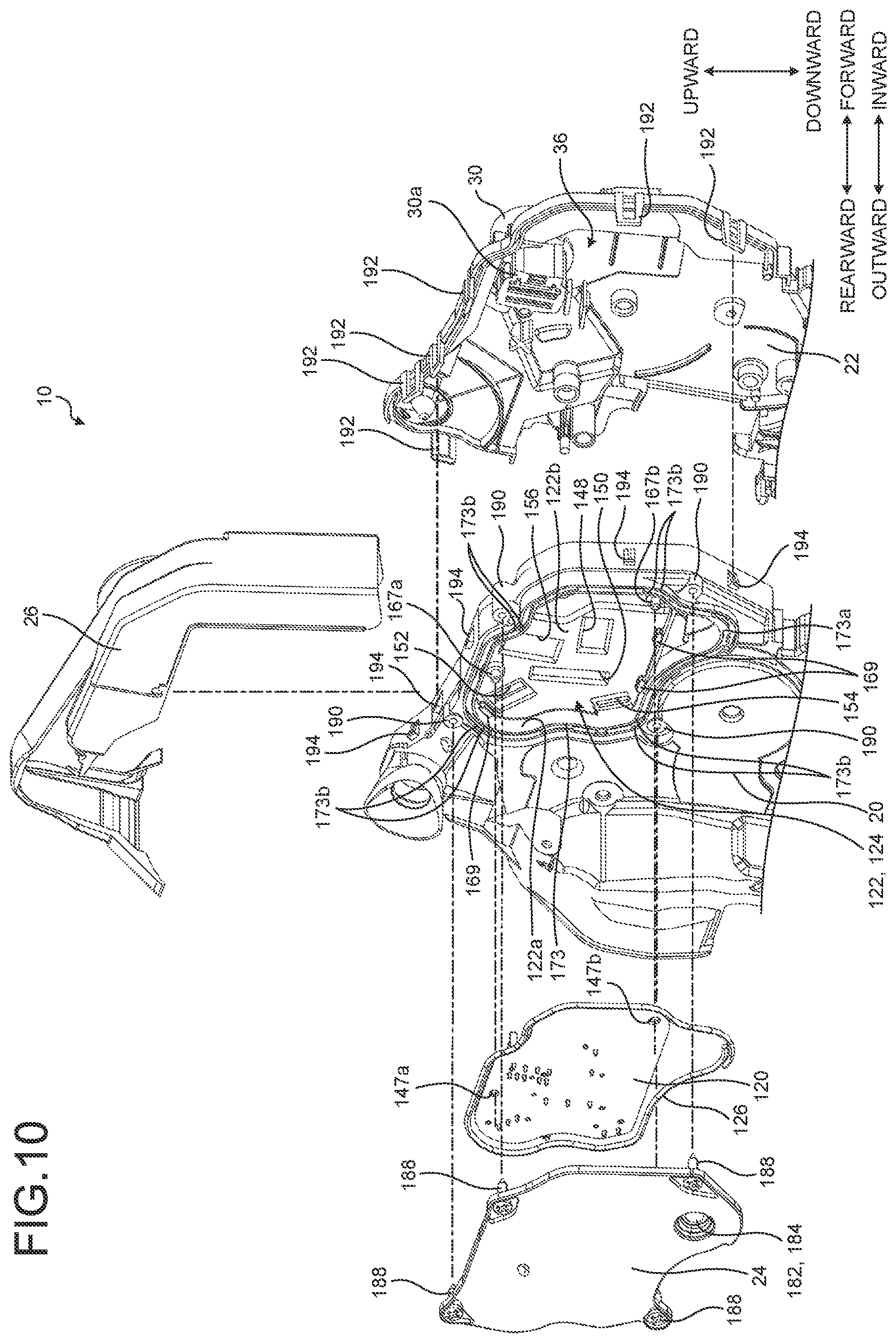 Patent US12129689 Figure 10 – Door latch device