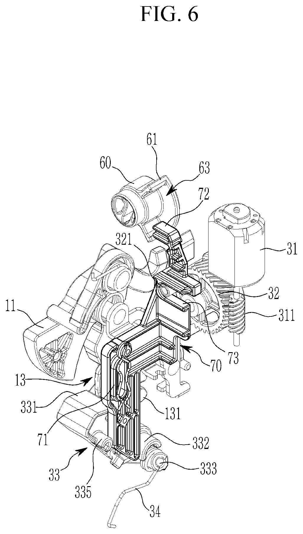 Patent US12129690 Figure 6 – Electric door latch apparatus for vehicle