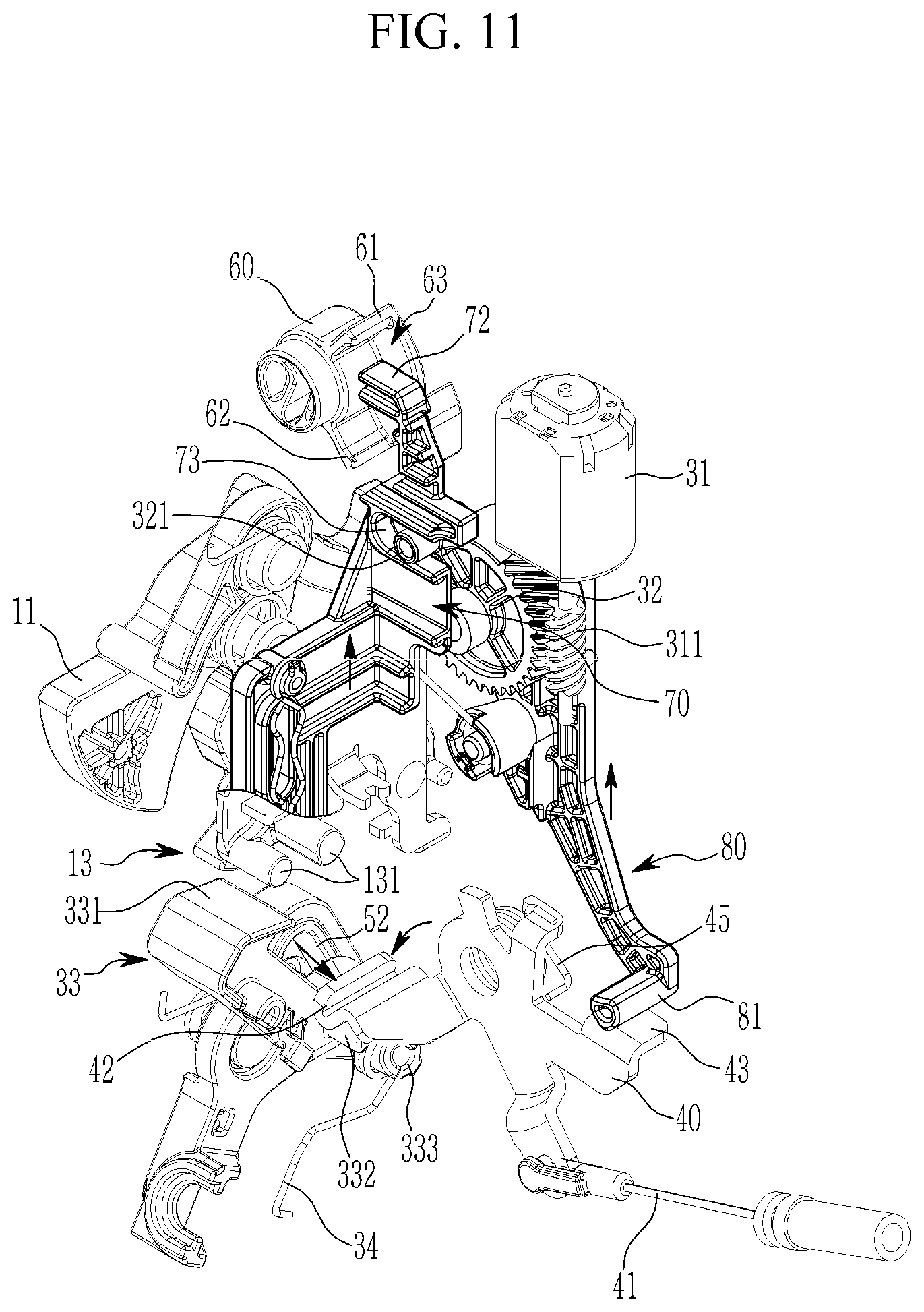Patent US12129690 Figure 11 – Electric door latch apparatus for vehicle