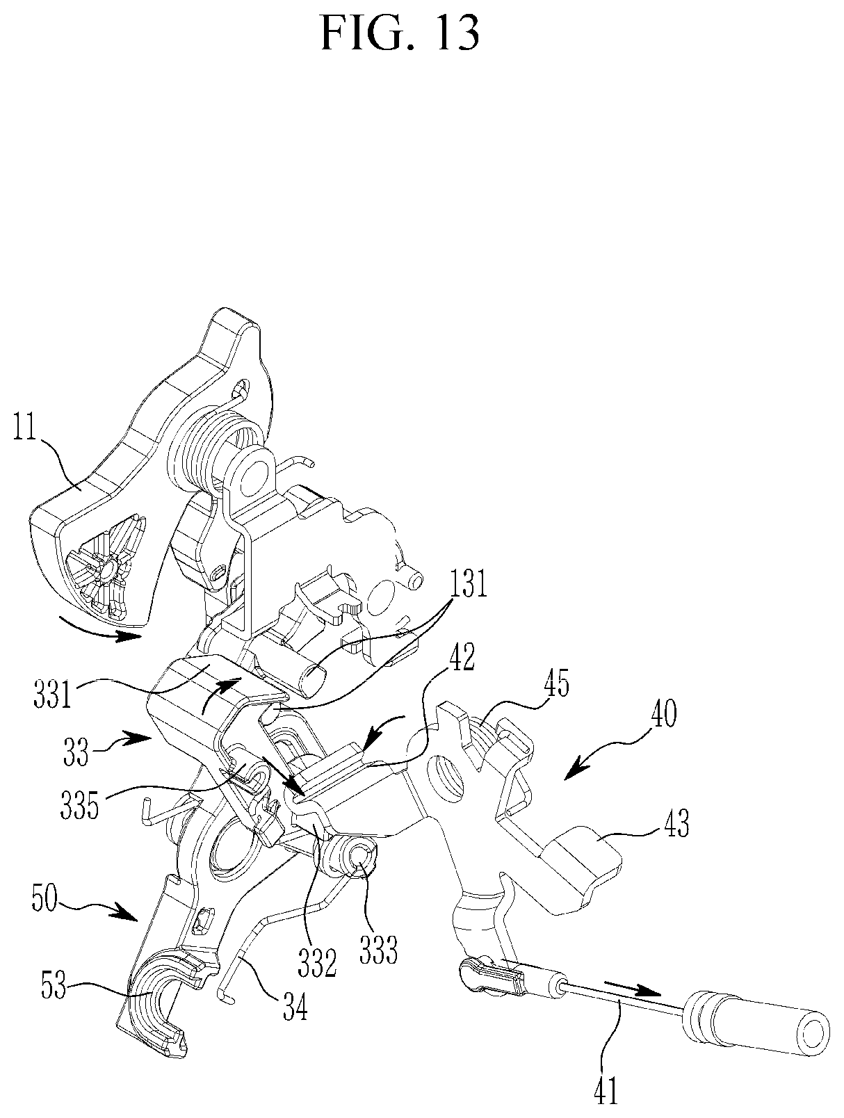 Patent US12129690 Figure 13 – Electric door latch apparatus for vehicle