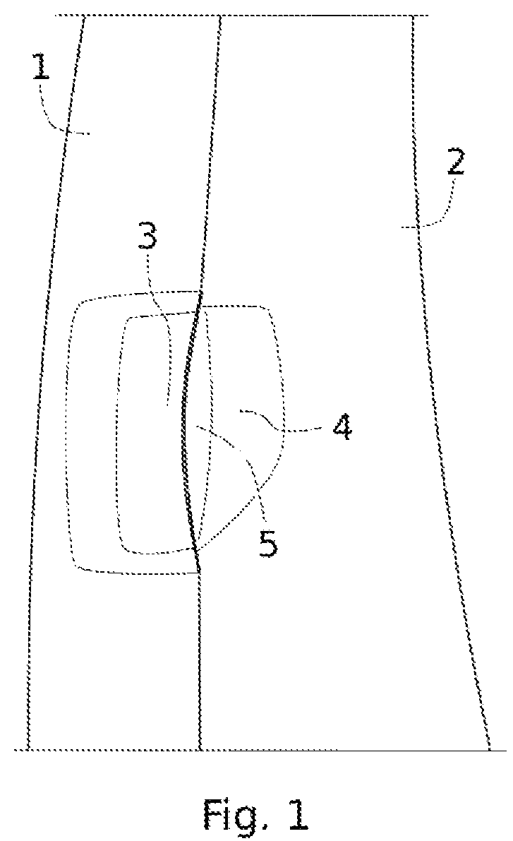 Patent US12129691 Figure 1 – Emergency access device for a vehicle opening panel with rotary deployment arm