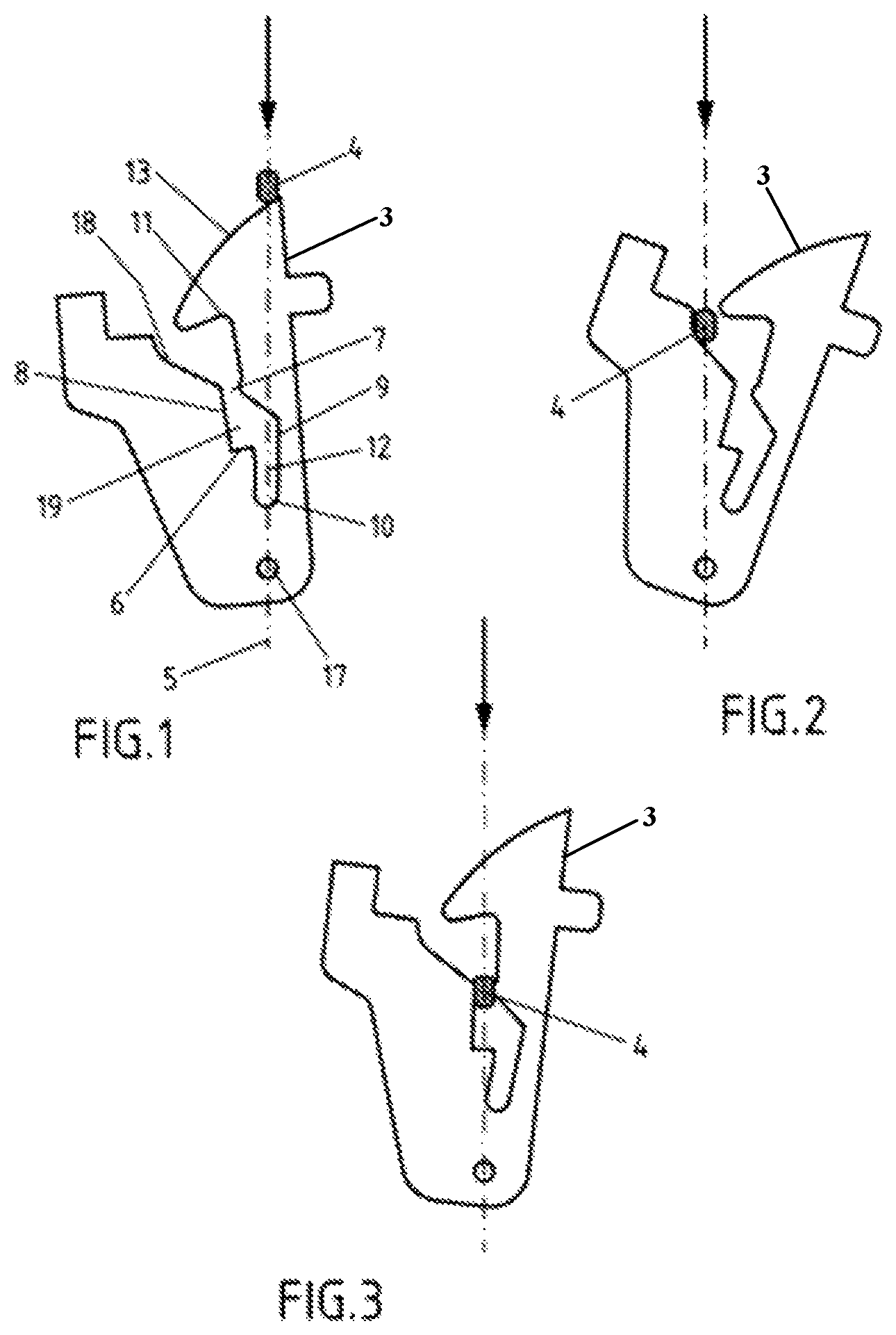 Patent US12129693 Figure 1 – Locking device for a motor vehicle bonnet