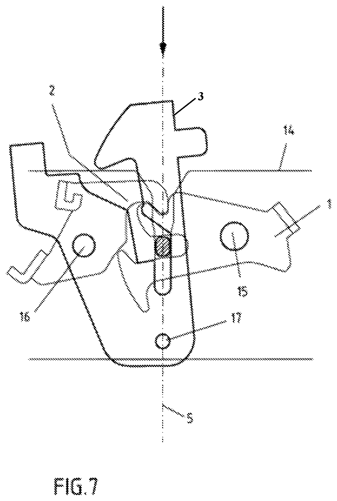 Patent US12129693 Figure 3 – Locking device for a motor vehicle bonnet
