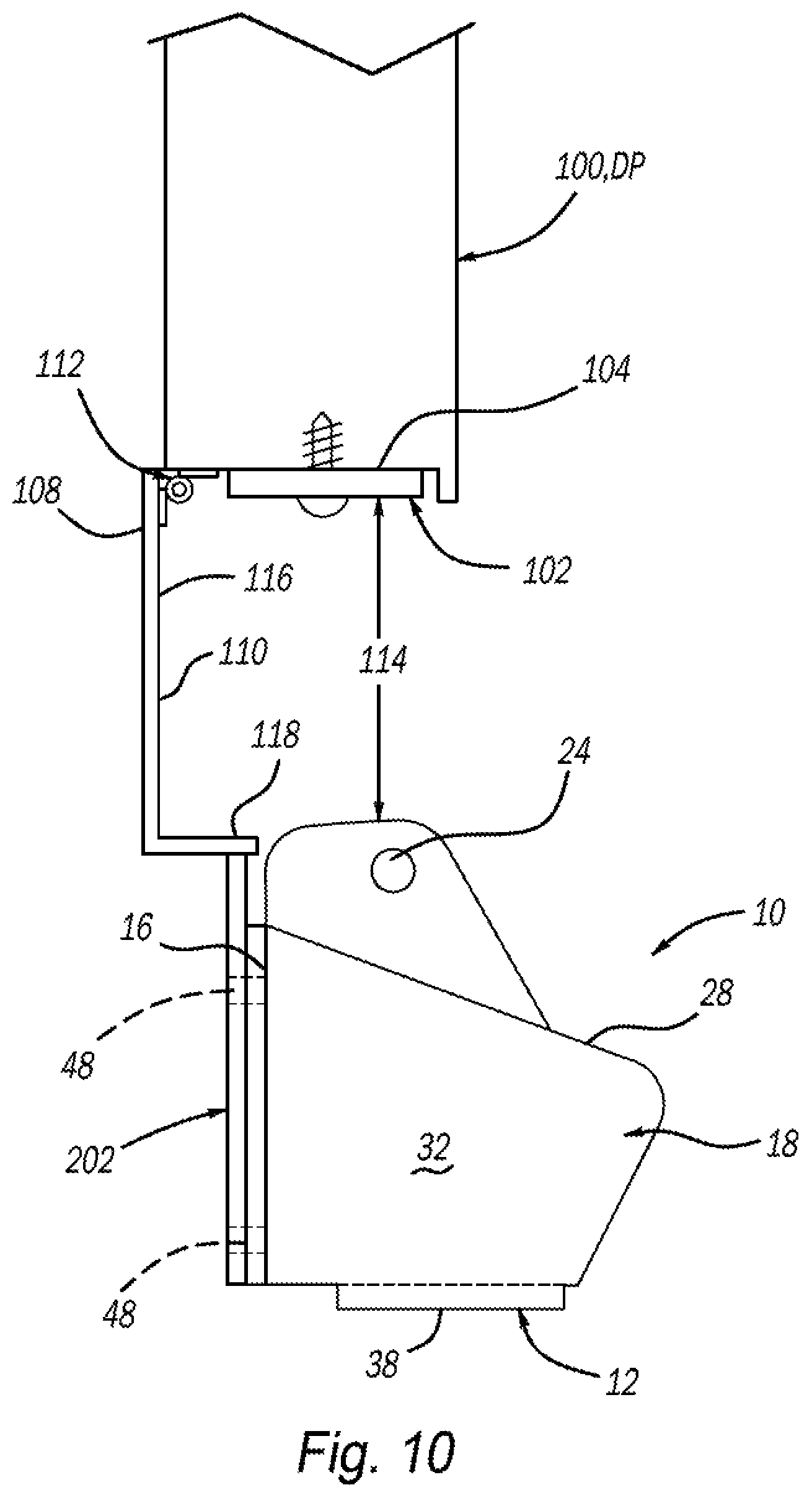 Patent US12129695 Figure 5 – Door stop mechanism