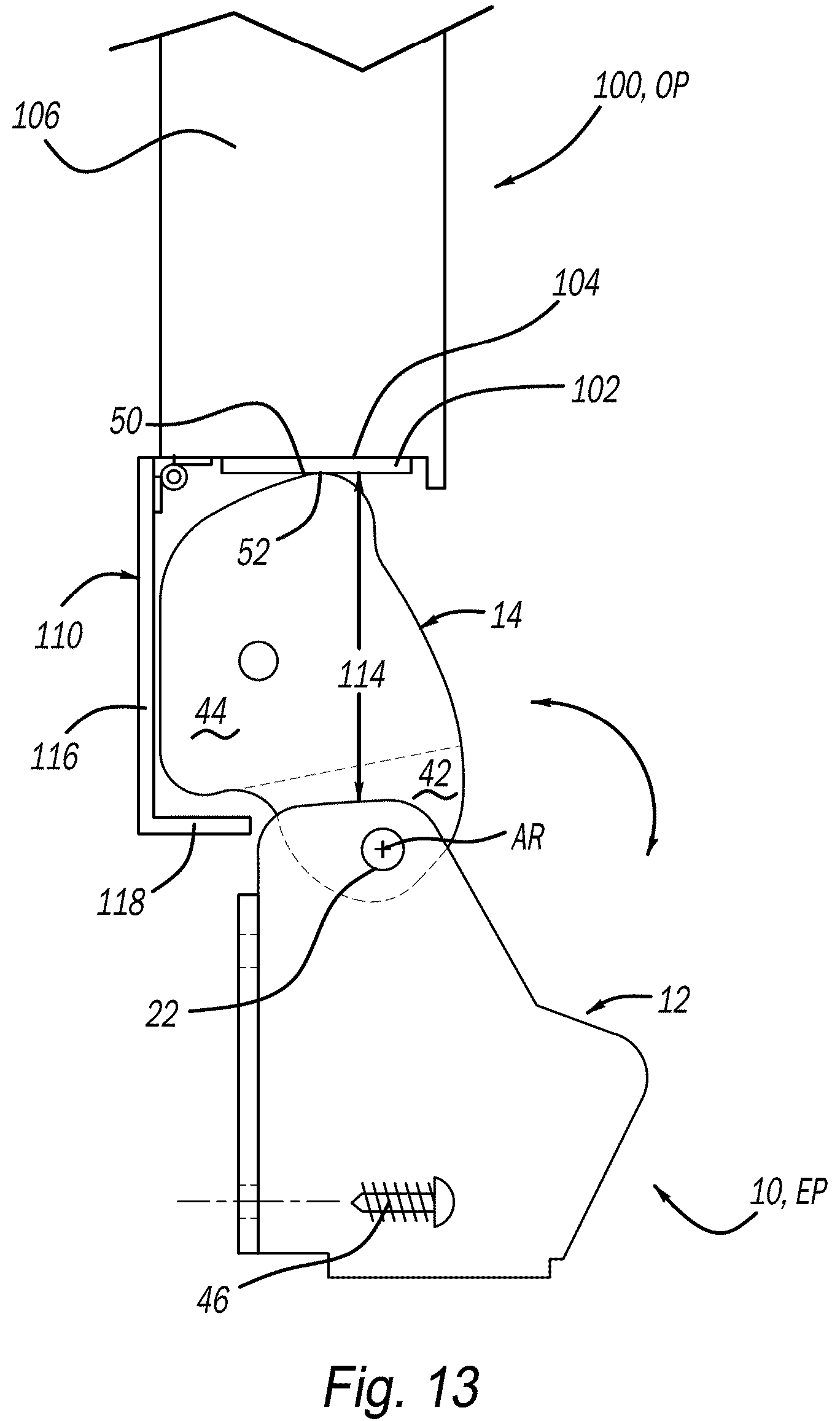 Patent US12129695 Figure 7 – Door stop mechanism