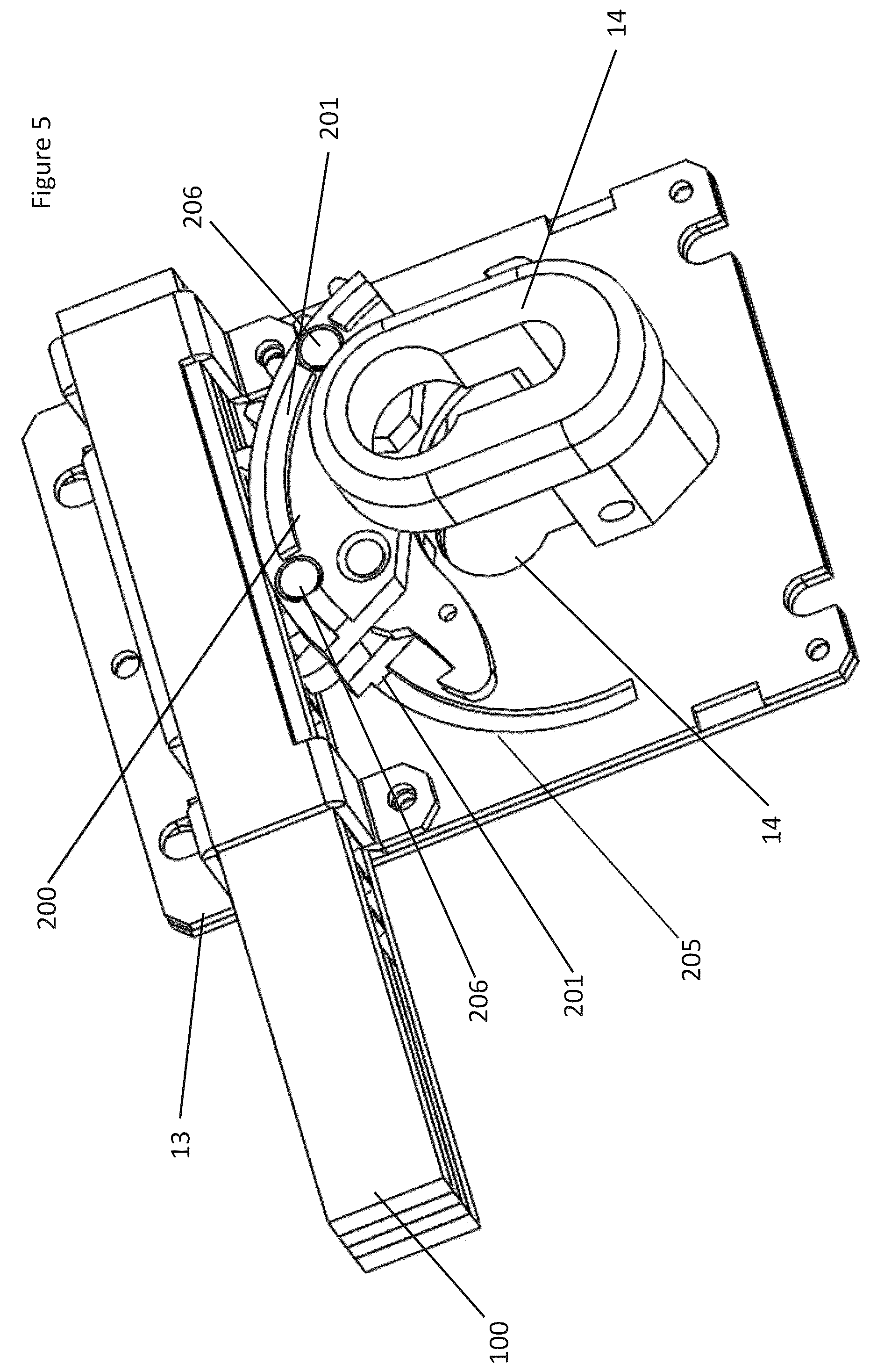 Patent US12129697 Figure 5 – Long throw lock