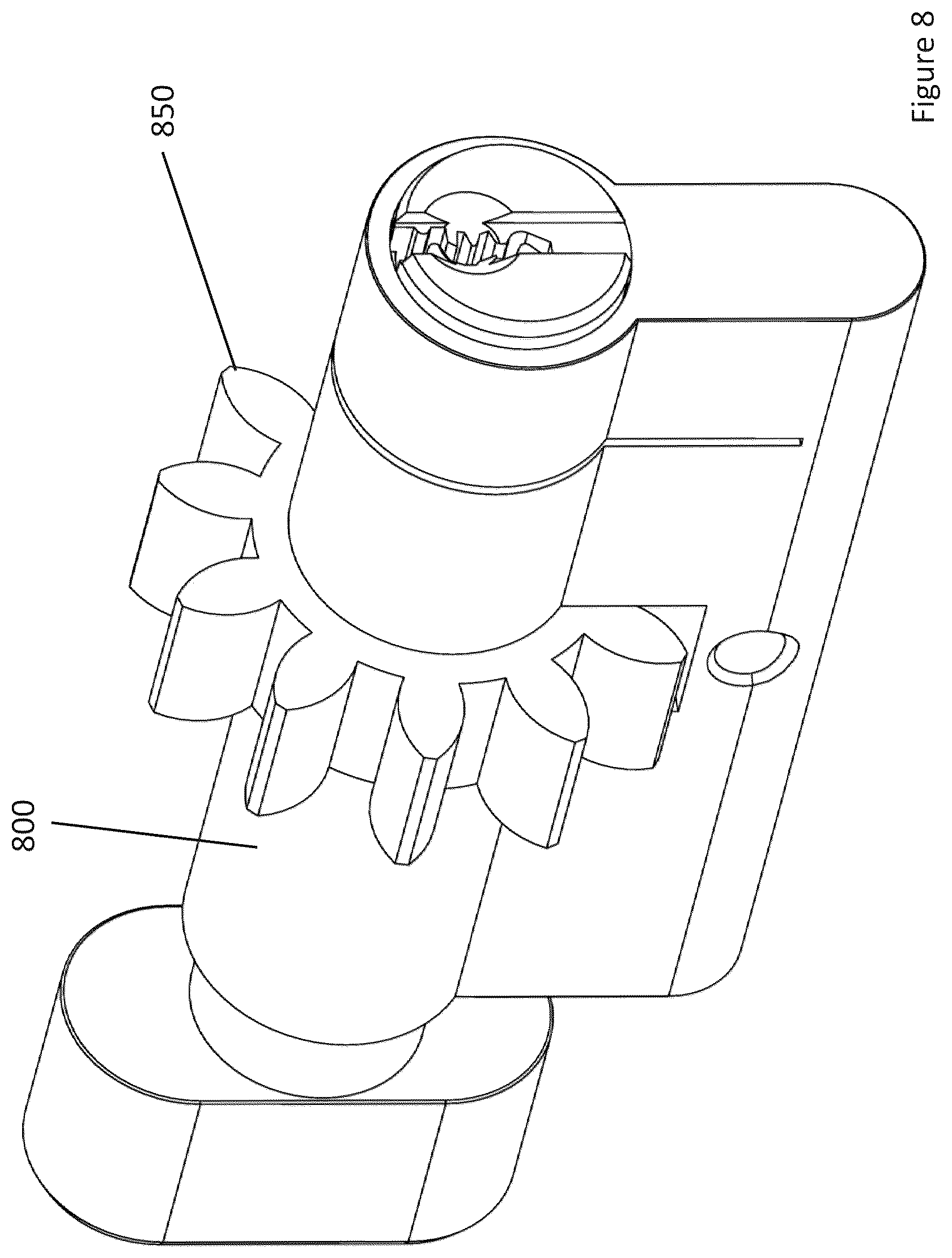 Patent US12129697 Figure 8 – Long throw lock