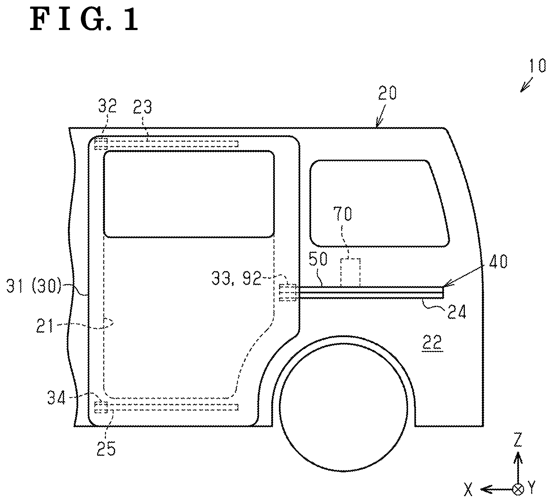 Patent US12129698 Figure 1 – Sliding door driving device