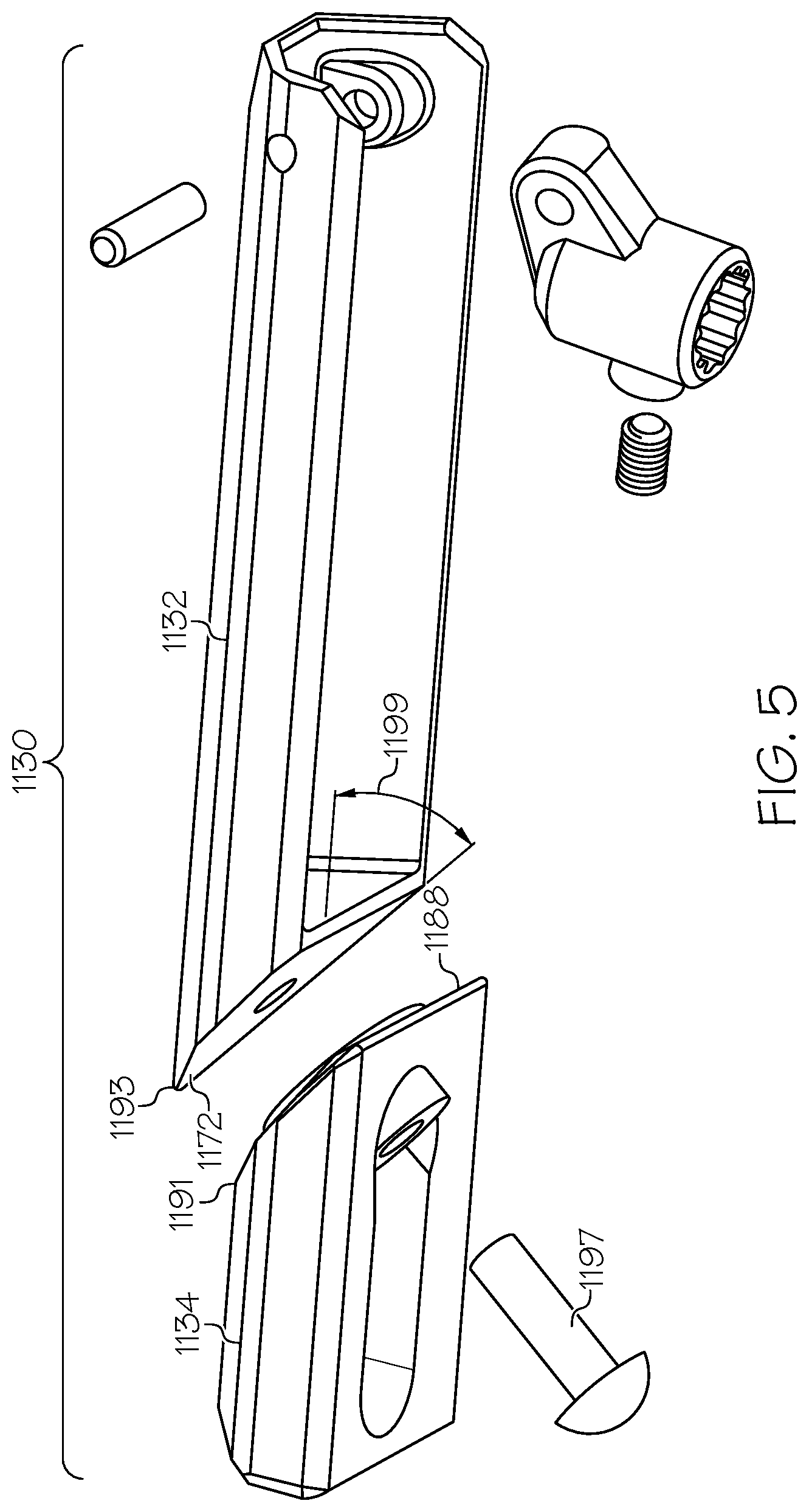 Patent US12129701 Figure 5 – Low profile crank handle assembly for fenestration unit