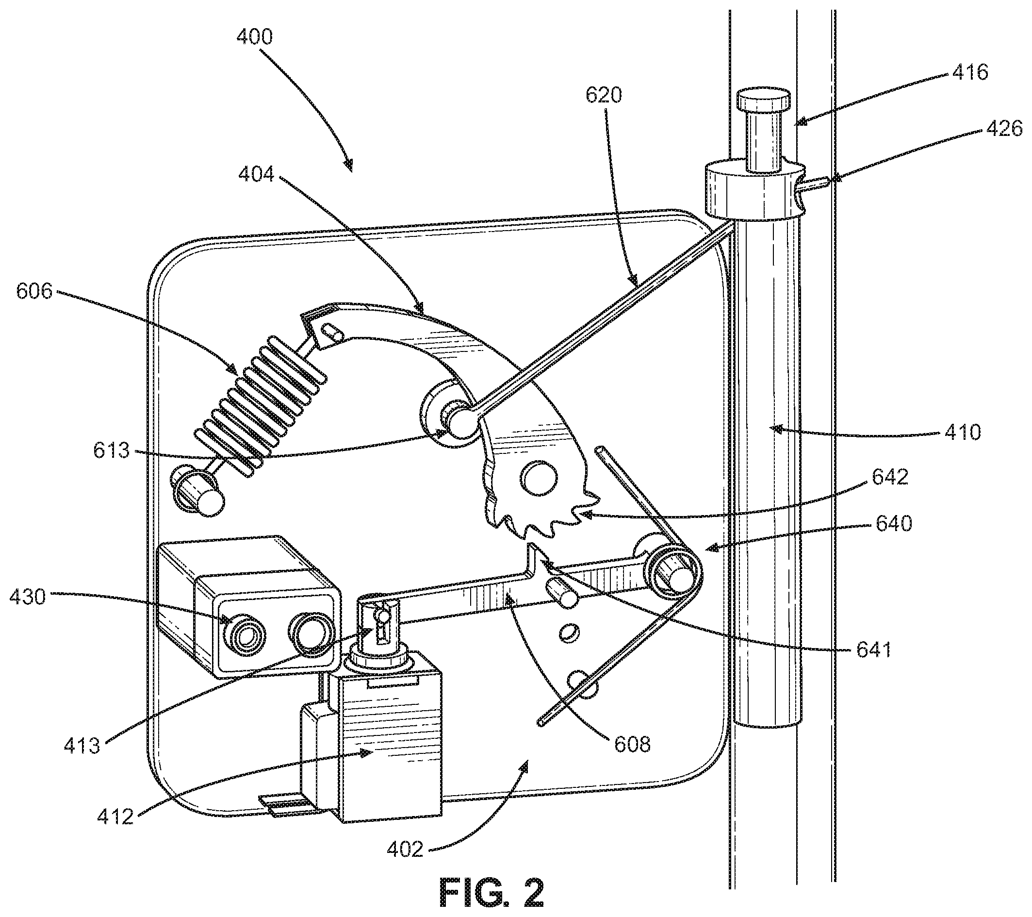 Patent US12129705 Figure 2 – Emergency door closing device