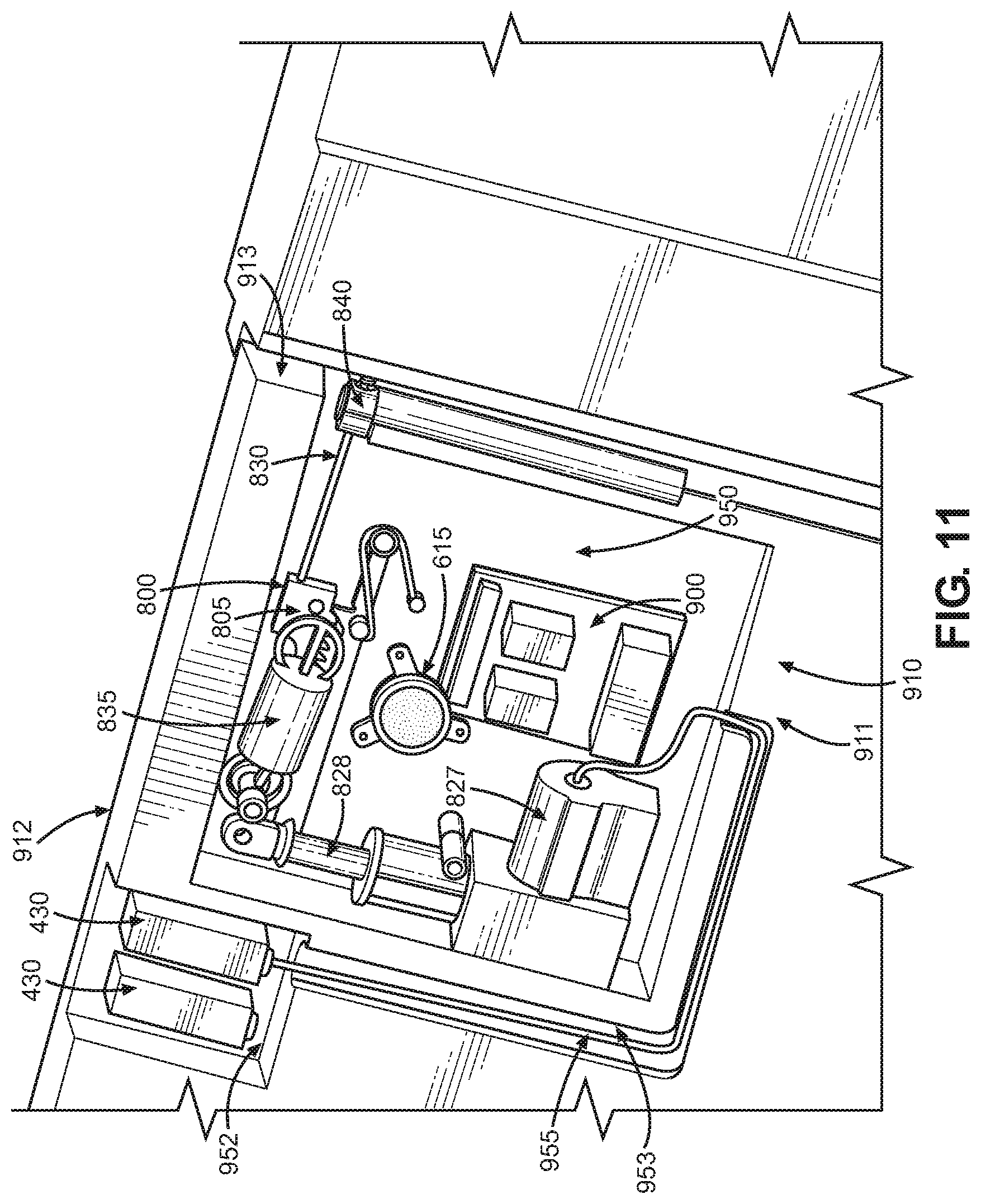 Patent US12129705 Figure 9 – Emergency door closing device
