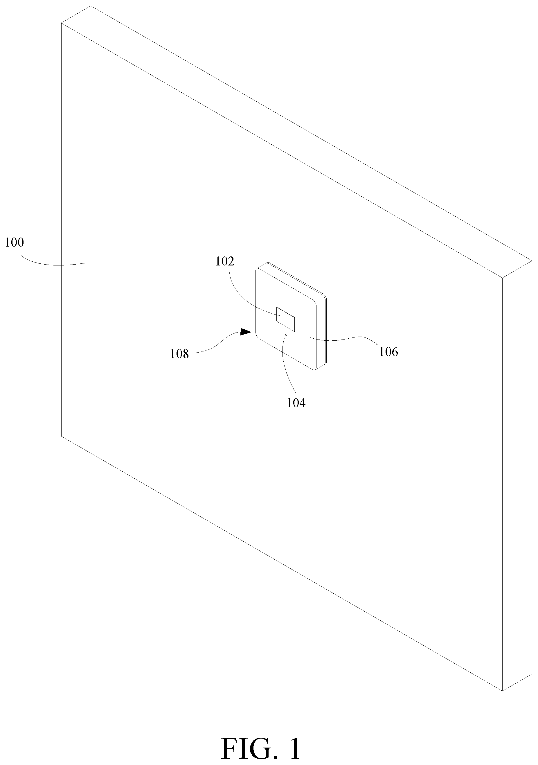 Patent US12129707 Figure 1 – Door peephole viewer camera with wireless connectivity