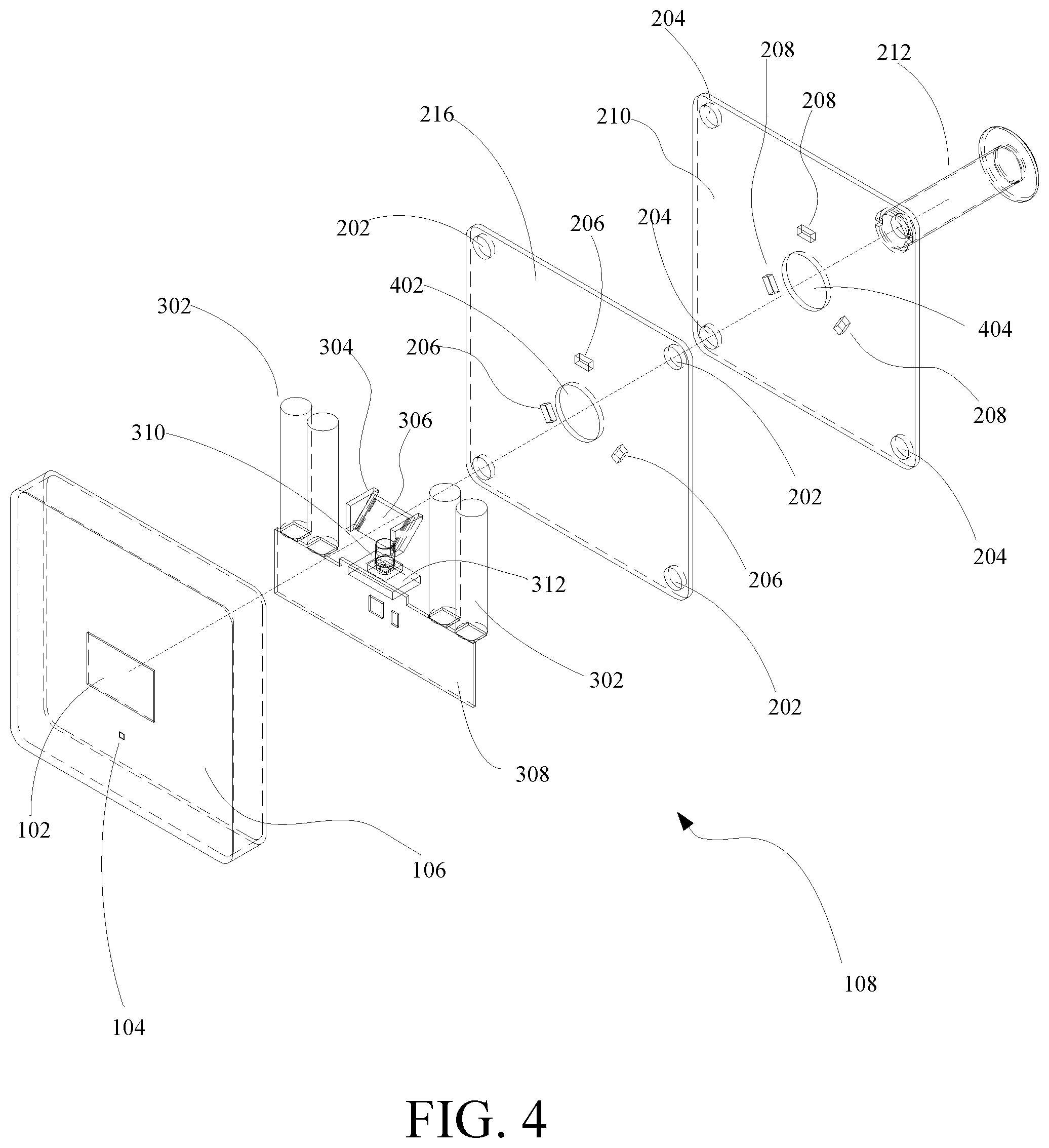 Patent US12129707 Figure 6 – Door peephole viewer camera with wireless connectivity