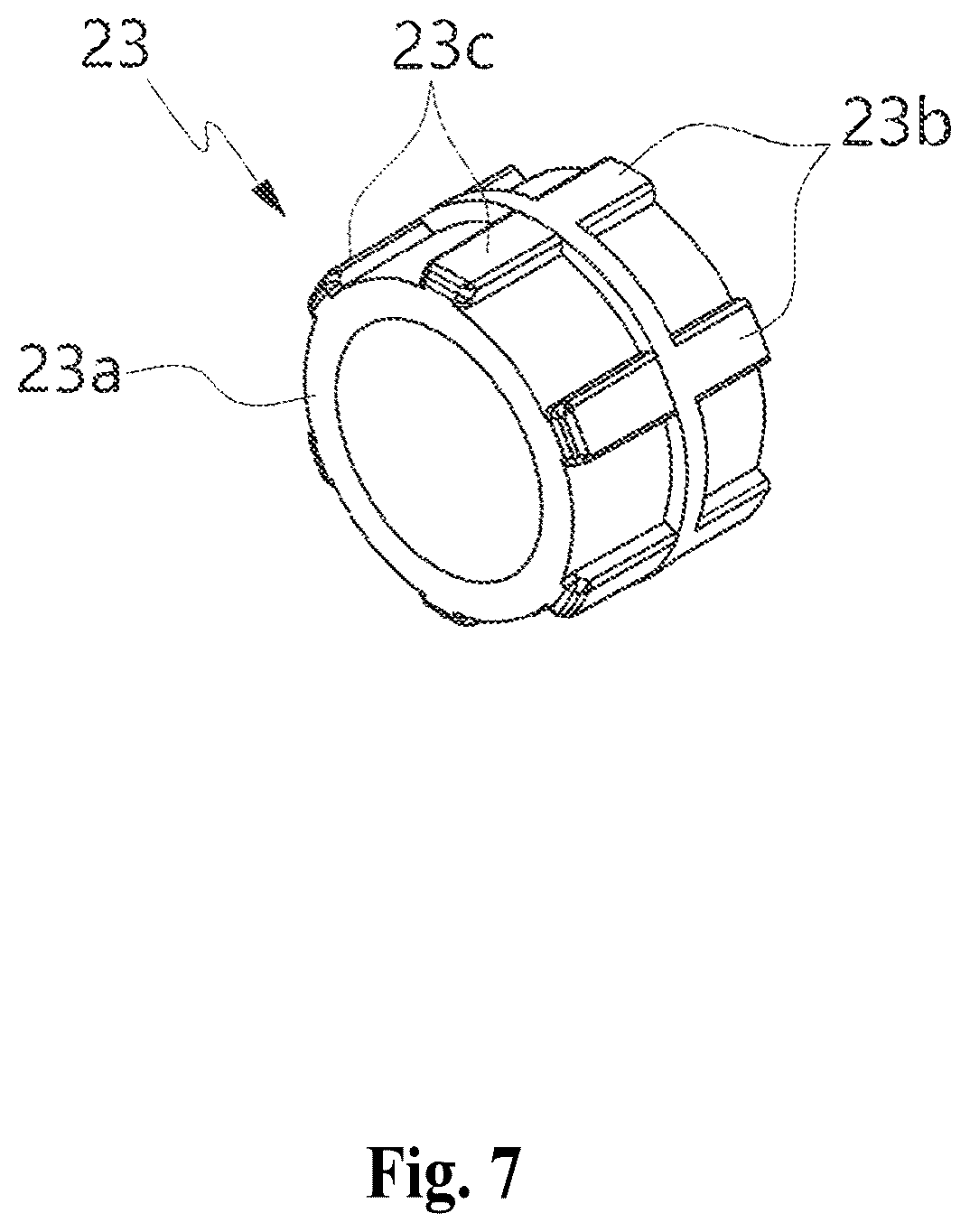 Patent US12129713 Figure 7 – Roller blind drive device operated by single pull cord