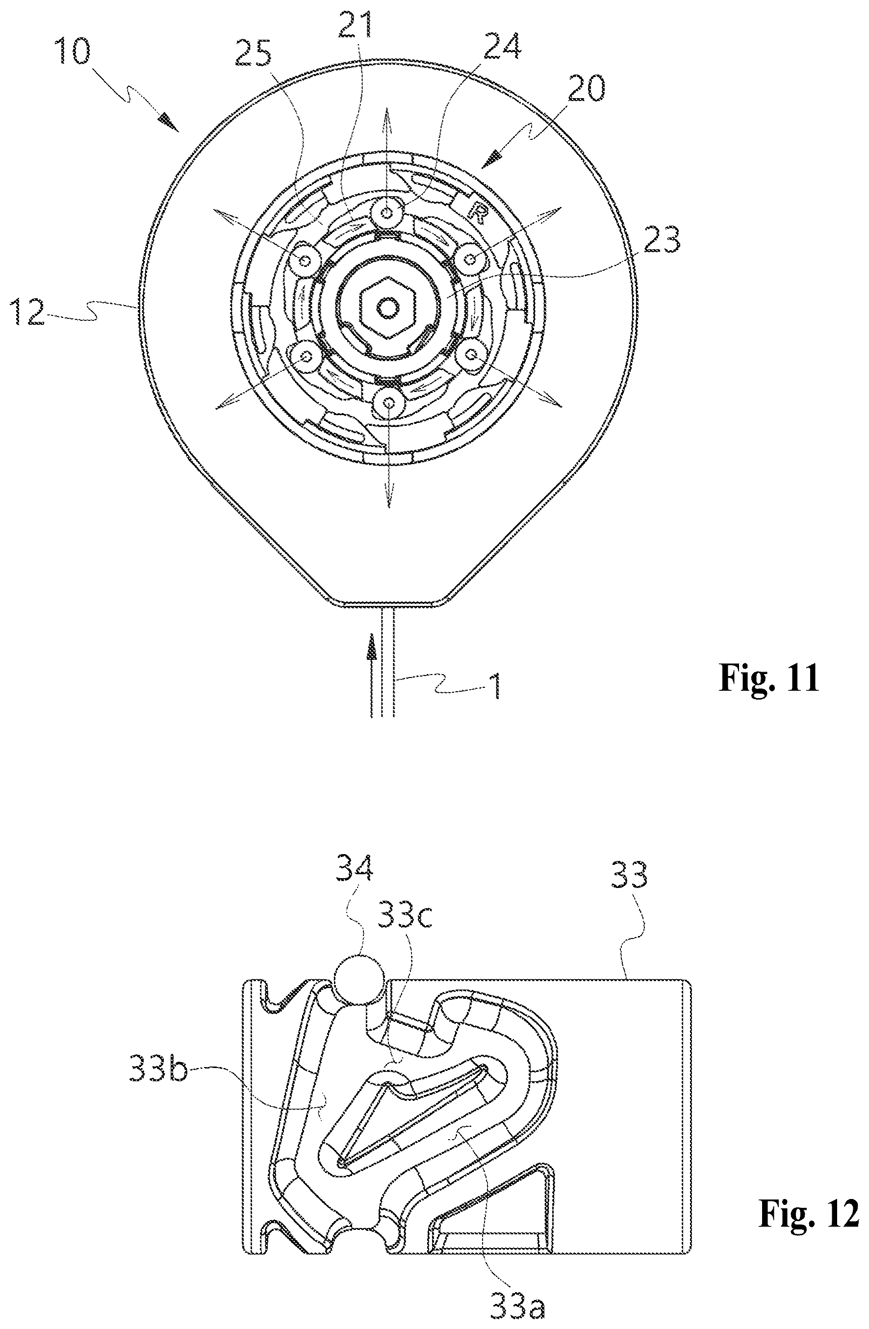 Patent US12129713 Figure 11 – Roller blind drive device operated by single pull cord