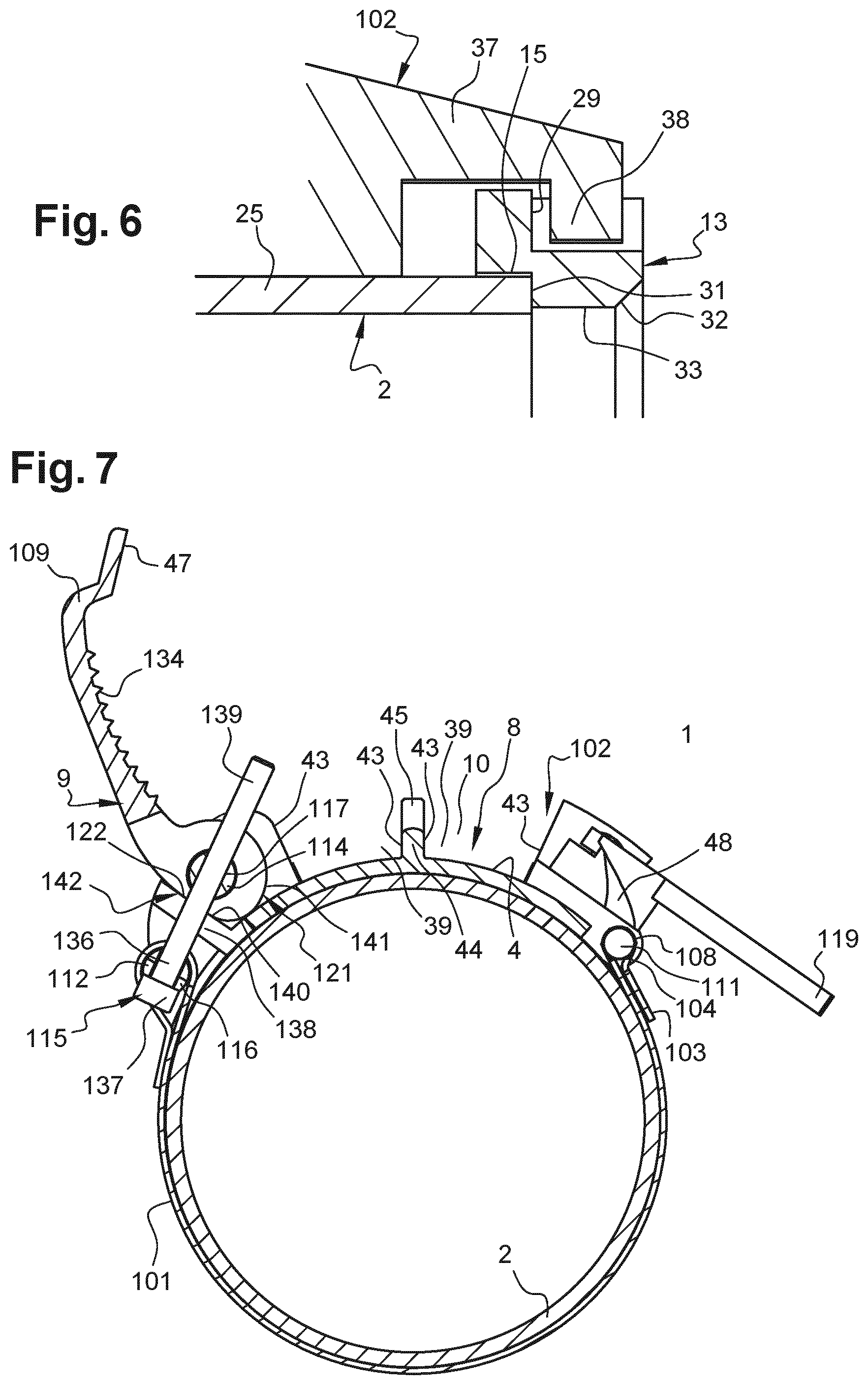 Patent US12129716 Figure 4 – Securing system intended to secure a cable to a tube