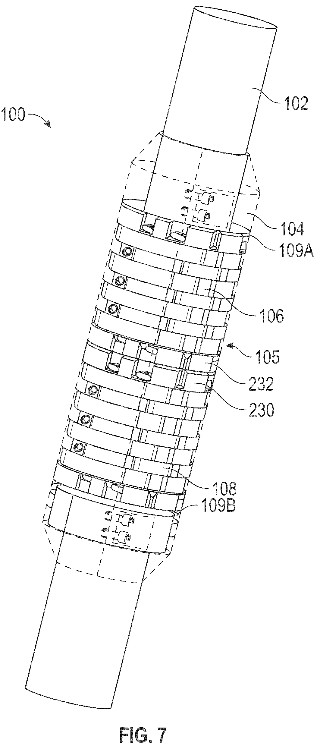 Patent US12129717 Figure 7 – Drill pipe torque reducer and method