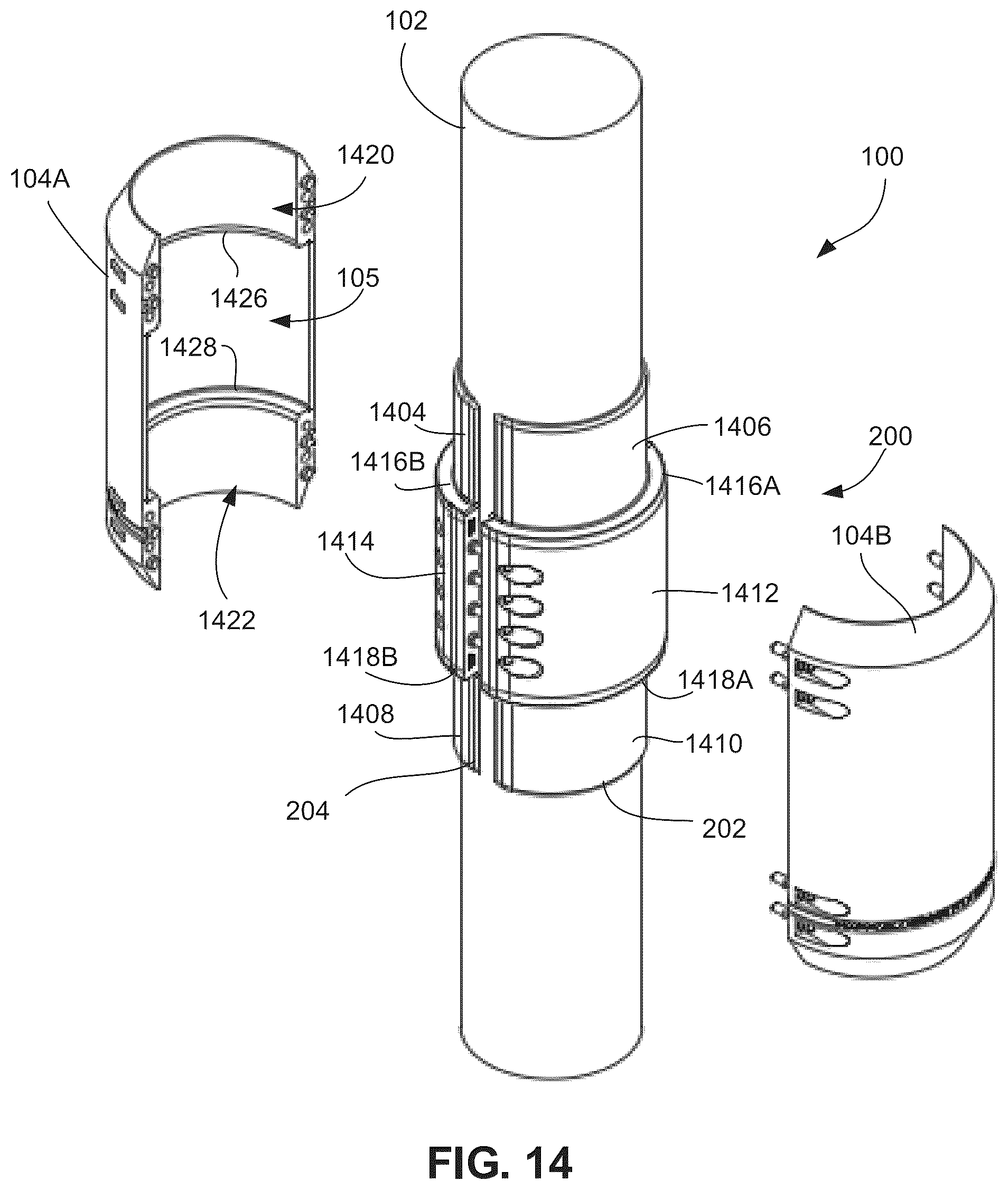 Patent US12129717 Figure 14 – Drill pipe torque reducer and method