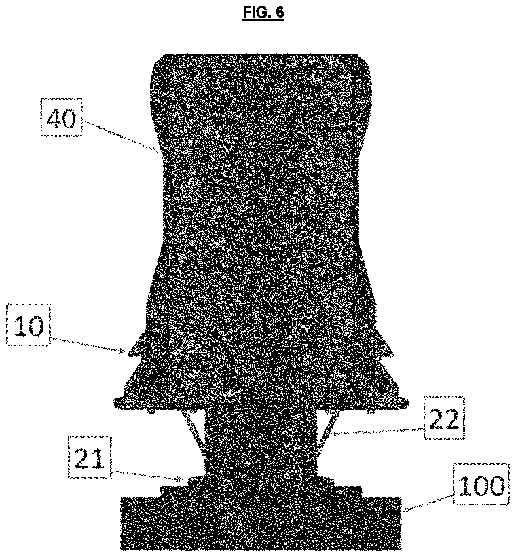 Patent US12129719 Figure 6 – Adapter tool for coupling a bend stiffener with diverless bell mouth interface (DLBM) into a BSN900E bell mouth and assembly method