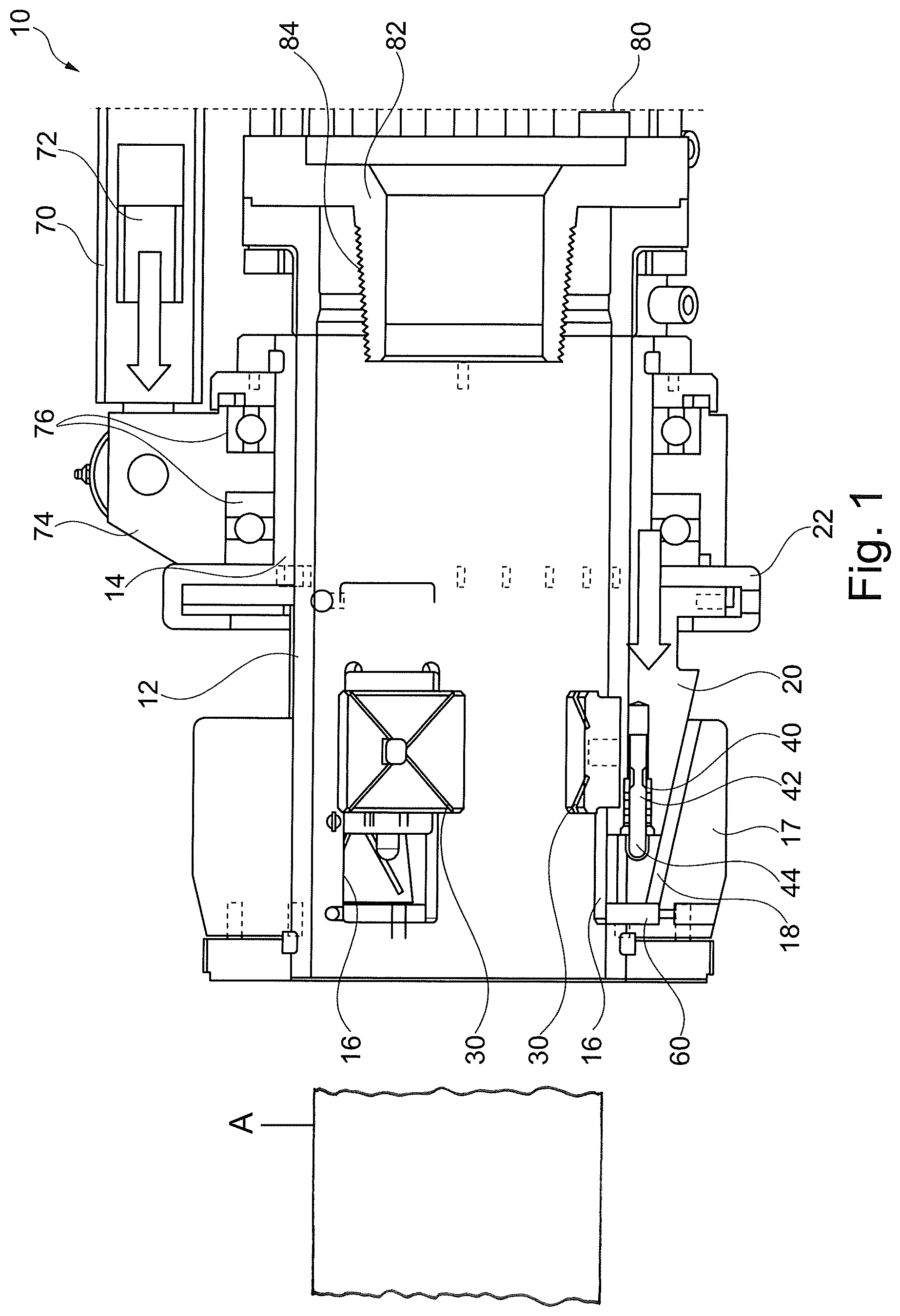 Patent US12129720 Figure 1 – Clamping head assembly for clamping a drill pipe element