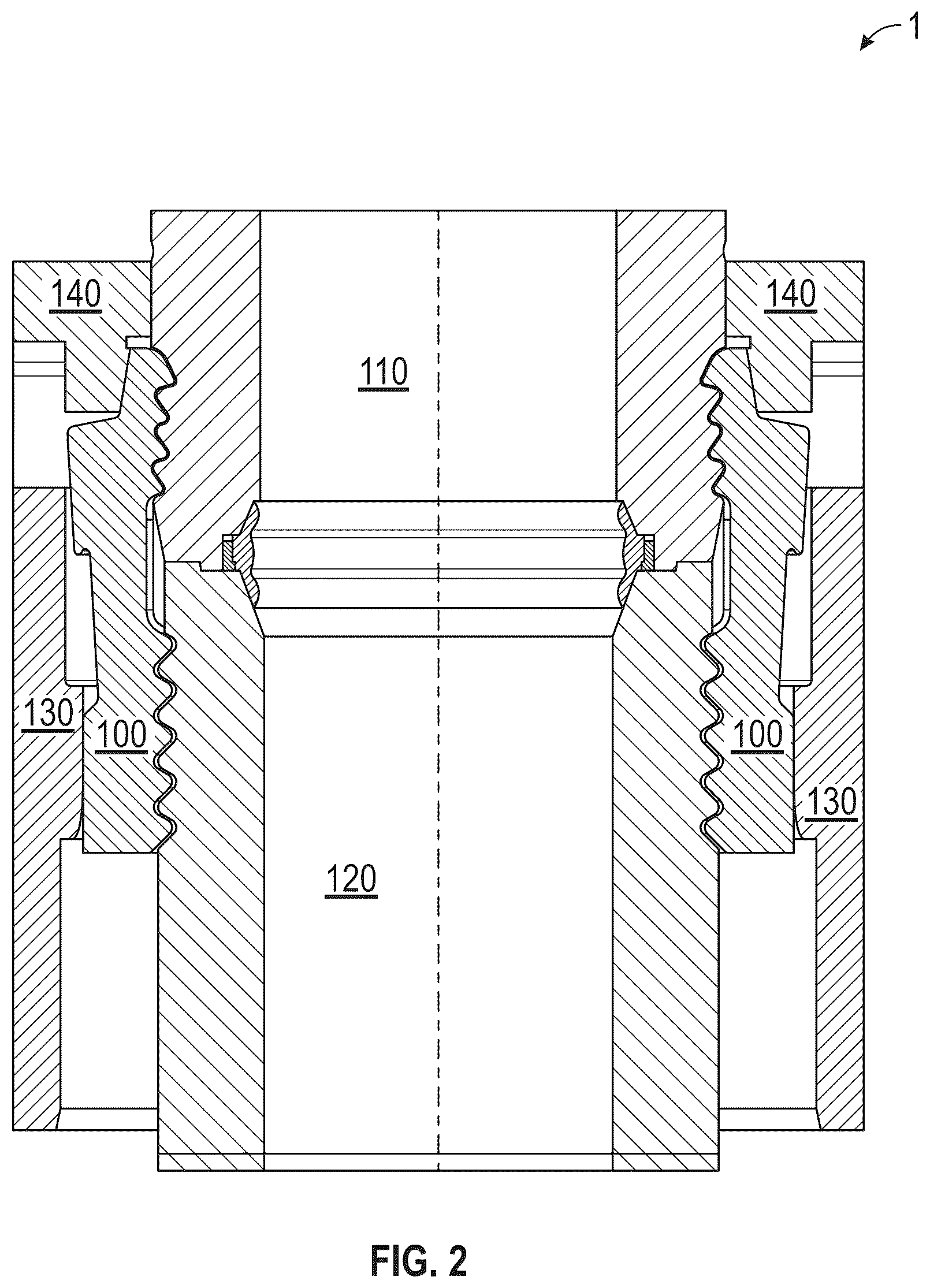 Patent US12129727 Figure 2 – Collet-type wellhead connector system