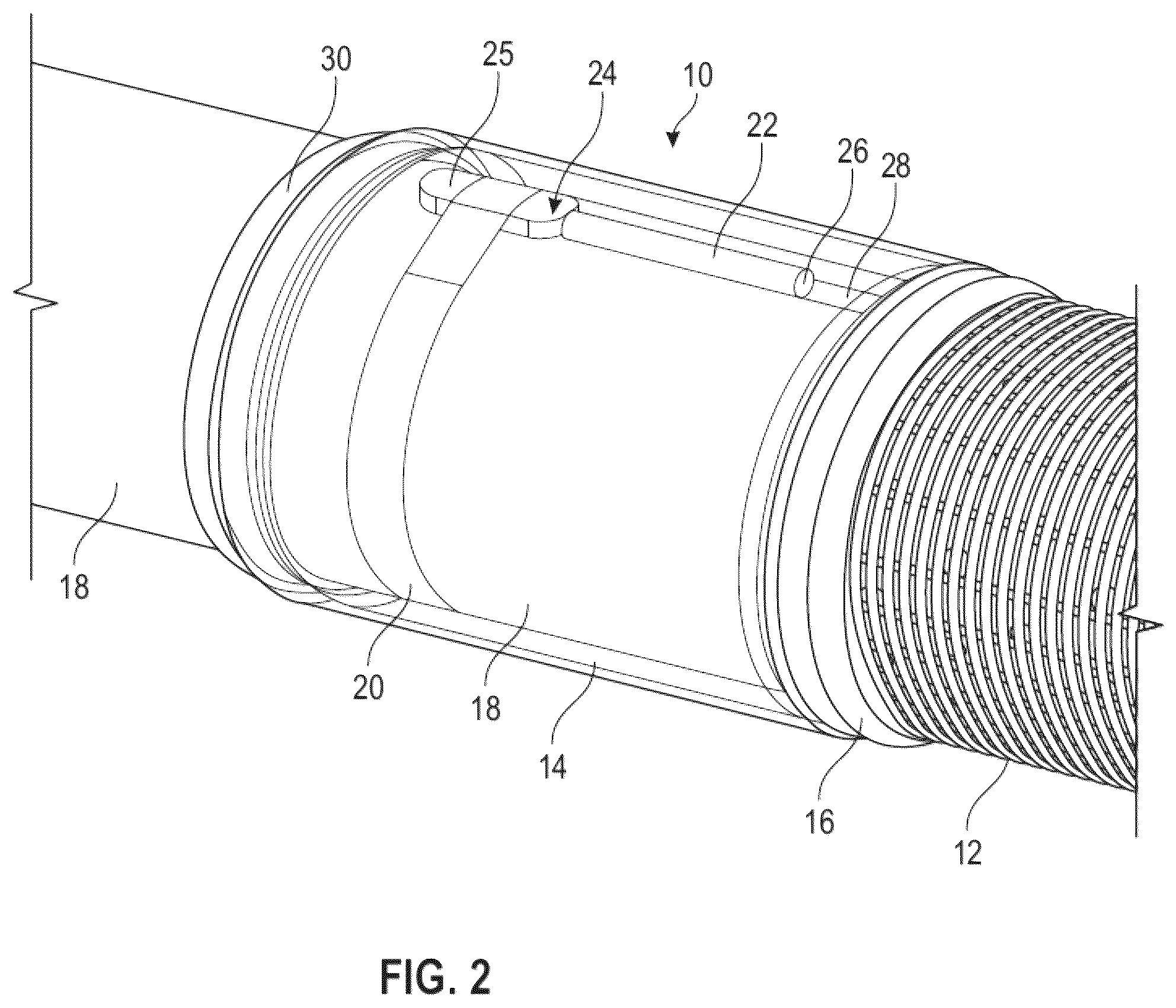 Patent US12129742 Figure 2 – System and method for securing a flow control device against a pipe